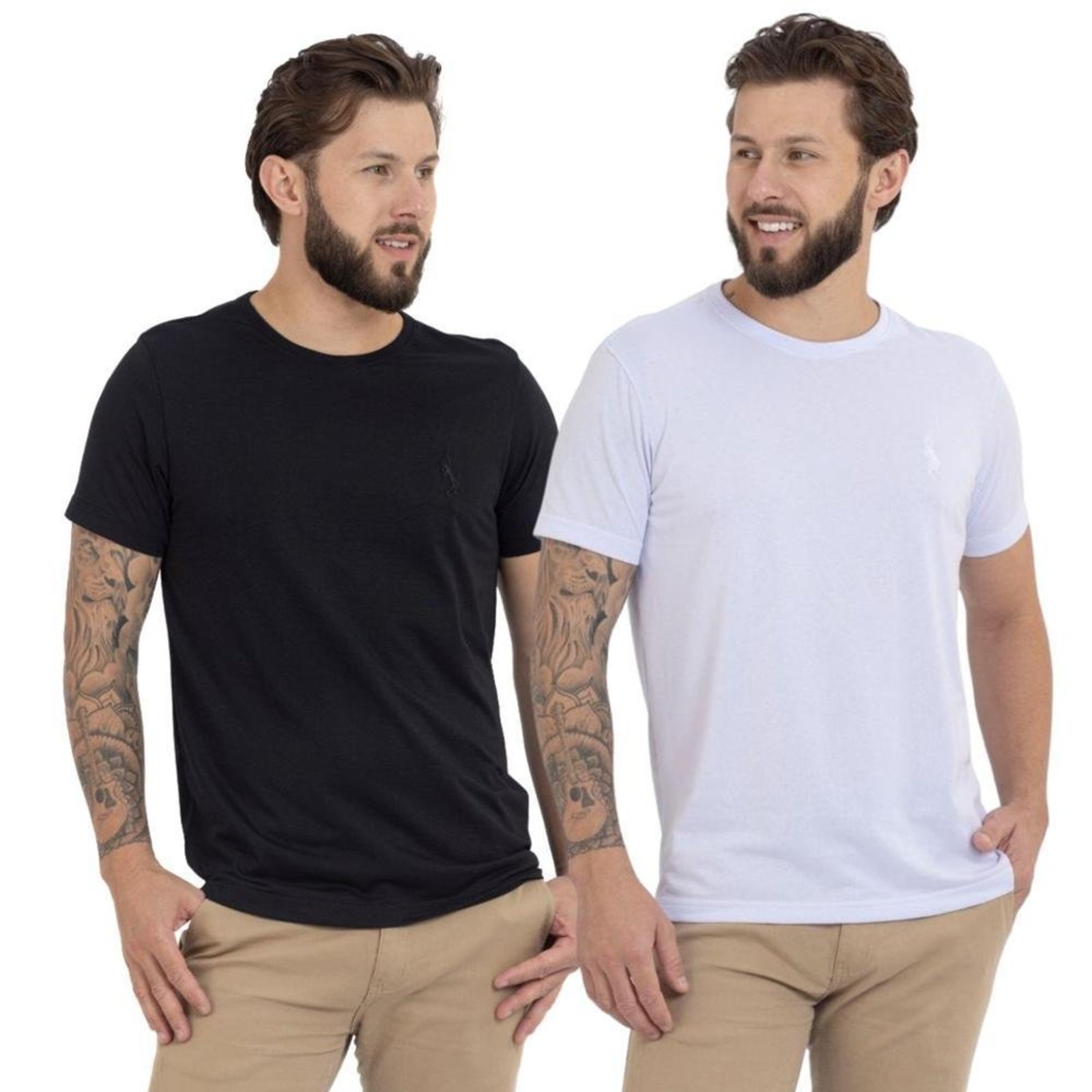 Kit 2 Camiseta Básica Casual Masculina Confortável em Malha Leve