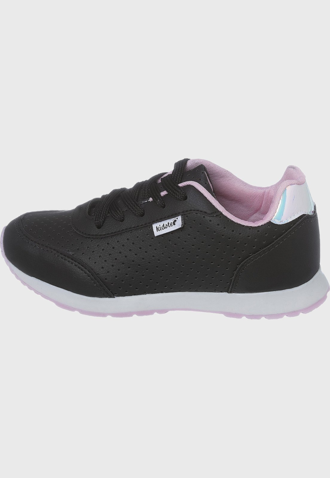 Vista 3 Infantil - Tênis Escolar Feminino Jogging tep preto rosa preto rosa