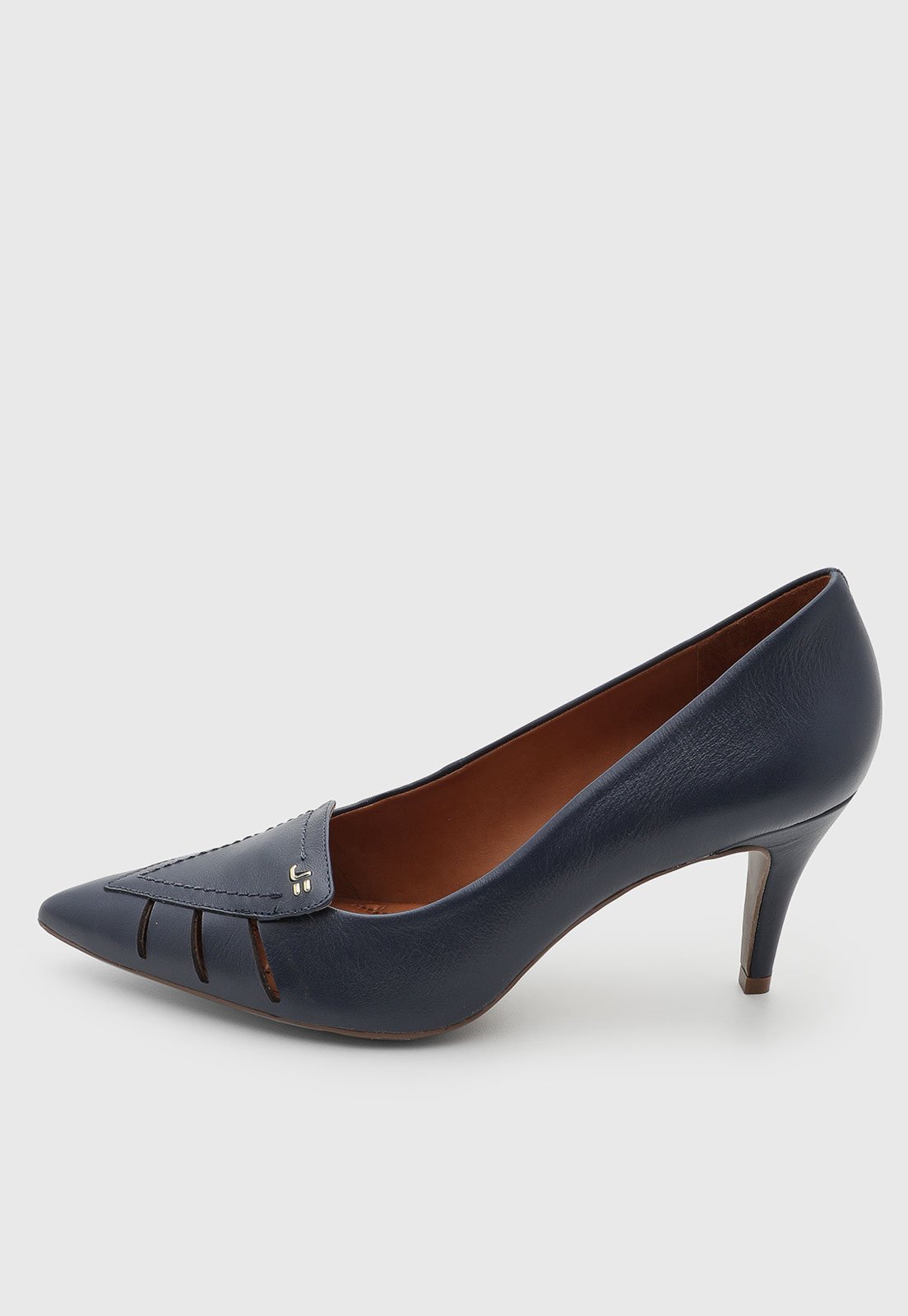 Scarpin Jorge Bischoff Couro Bico Fino Azul