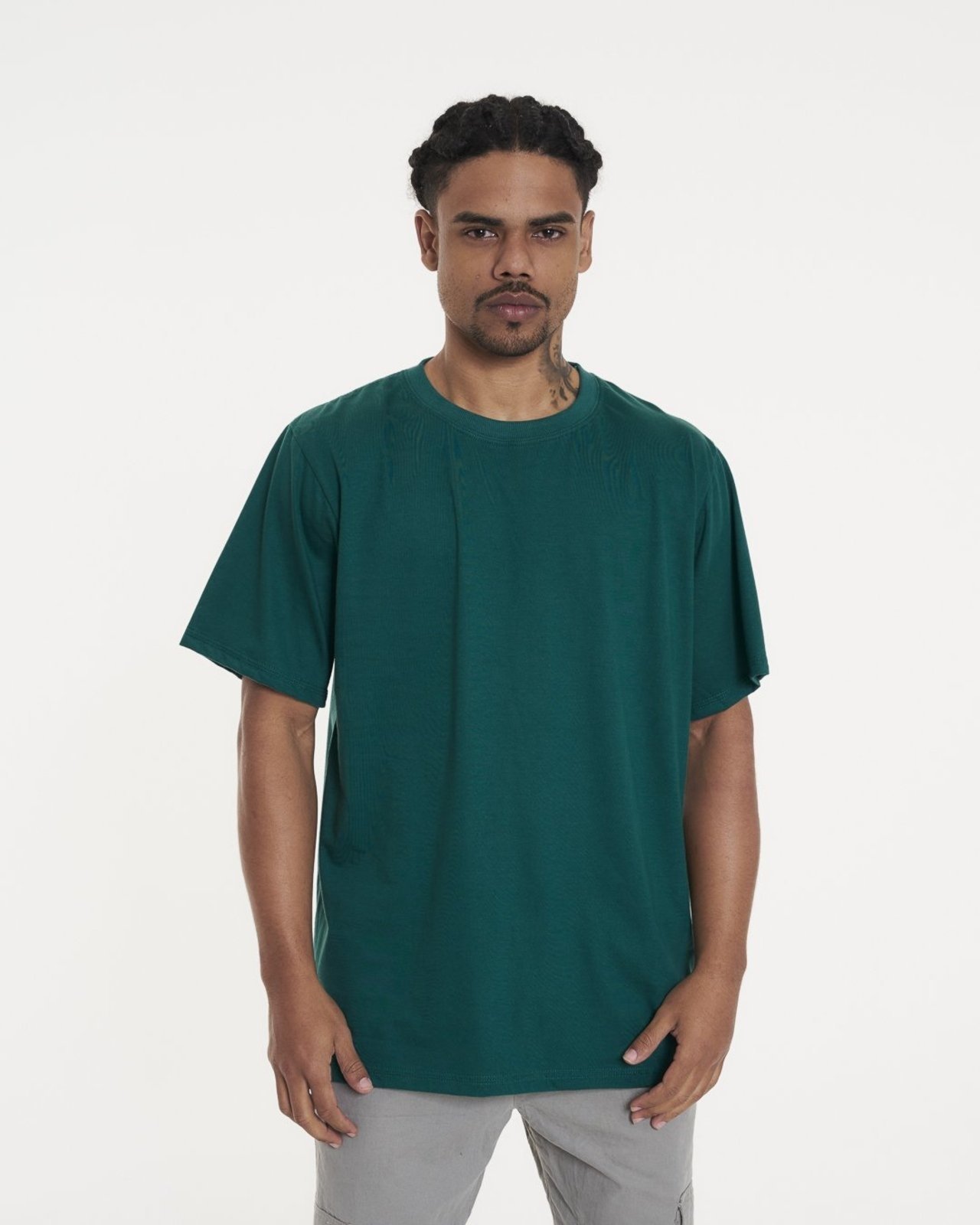 Camiseta Regular Lisa - Verde Floresta