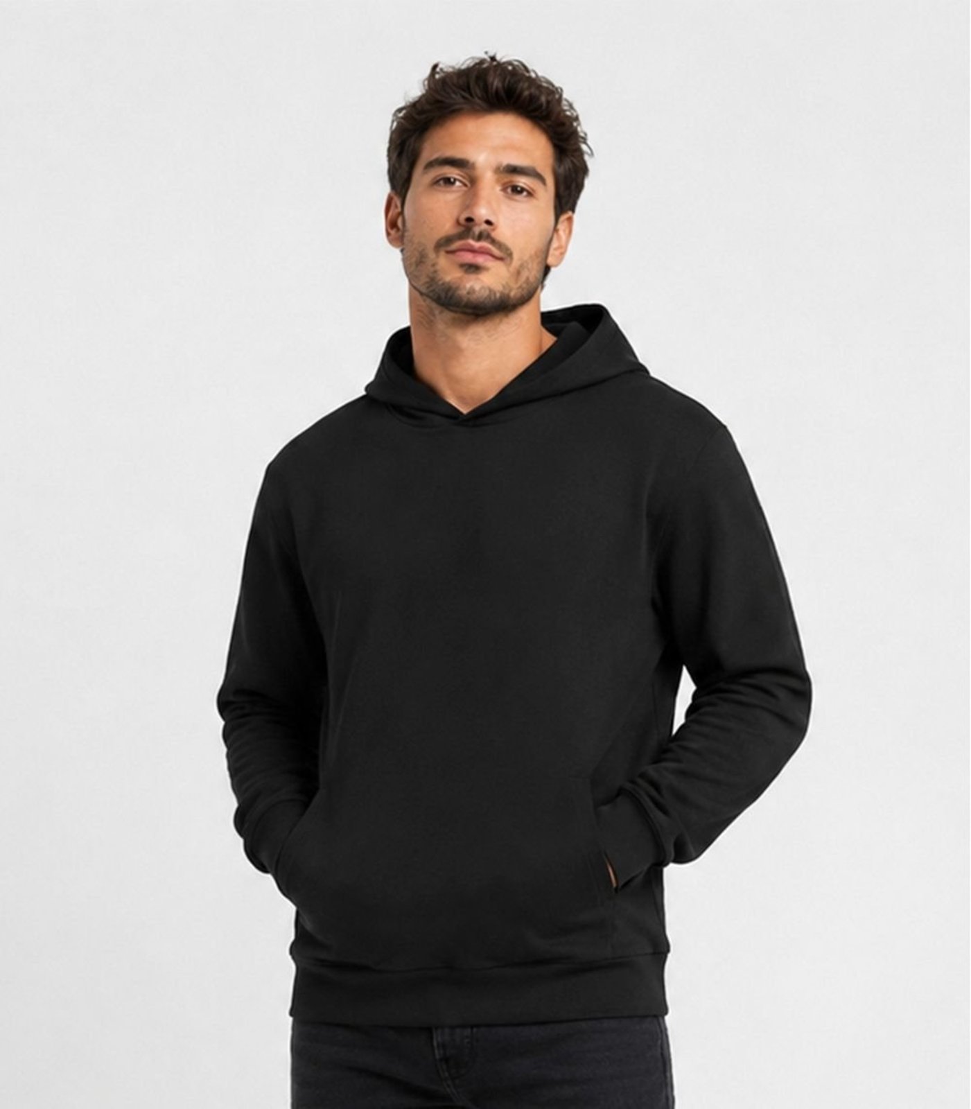Blusão Com Capuz Em Moletom Masculino Select Preto