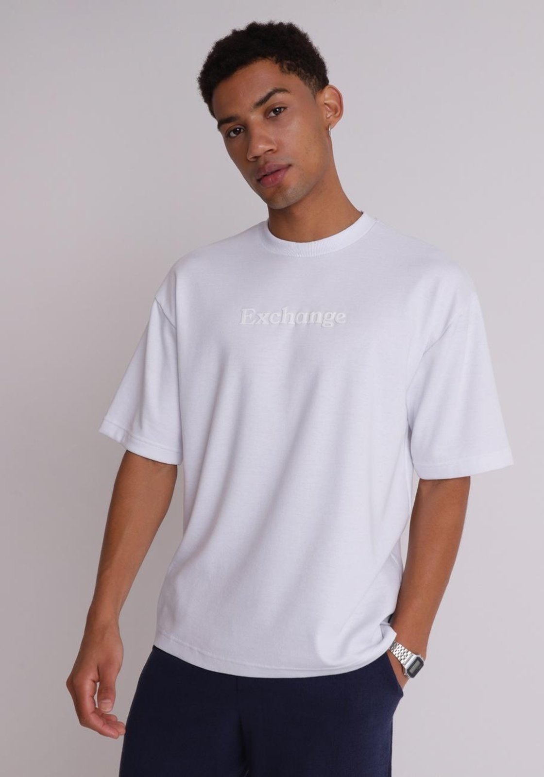 Camiseta em algodão com silk relevo