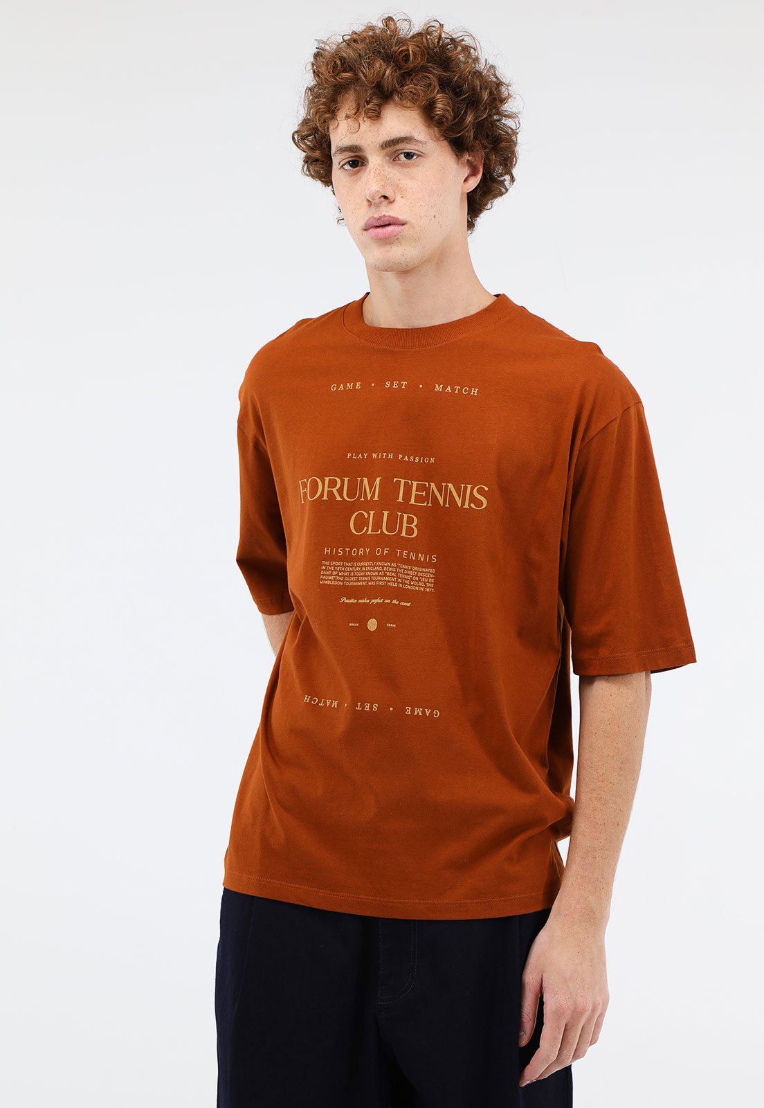 Camiseta Forum Reta Tennis Caramelo