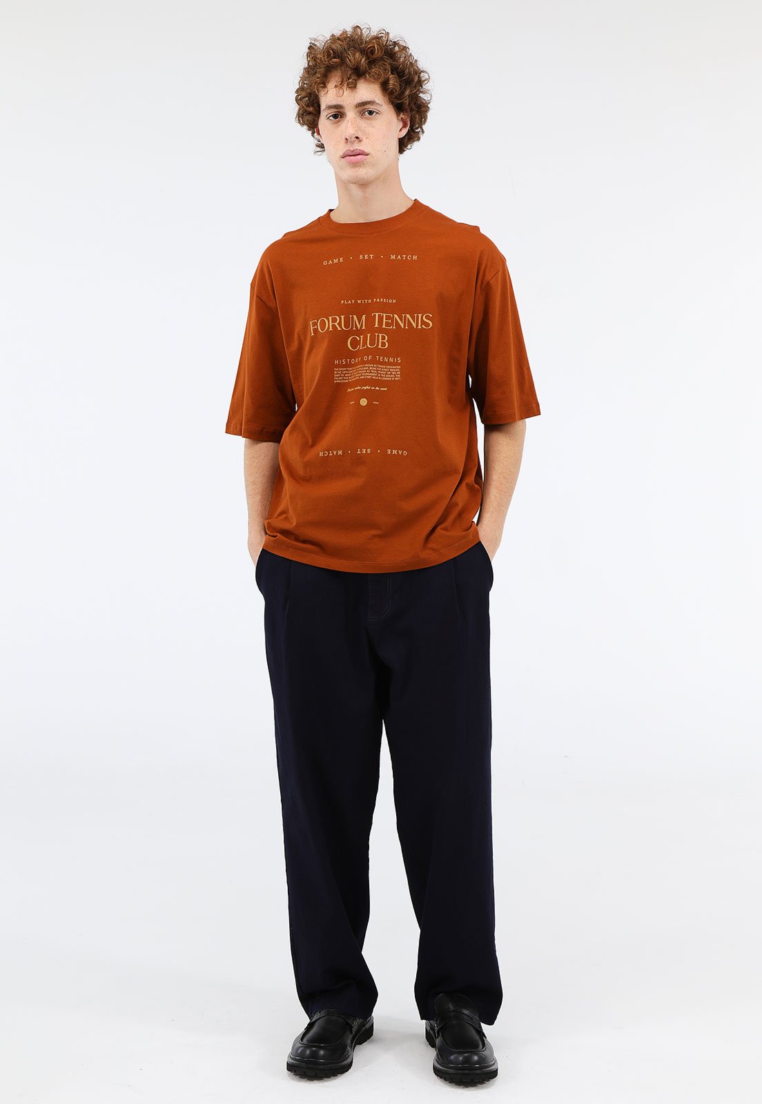 Vista 3 Camiseta Forum Reta Tennis caramelo Forum caramelo