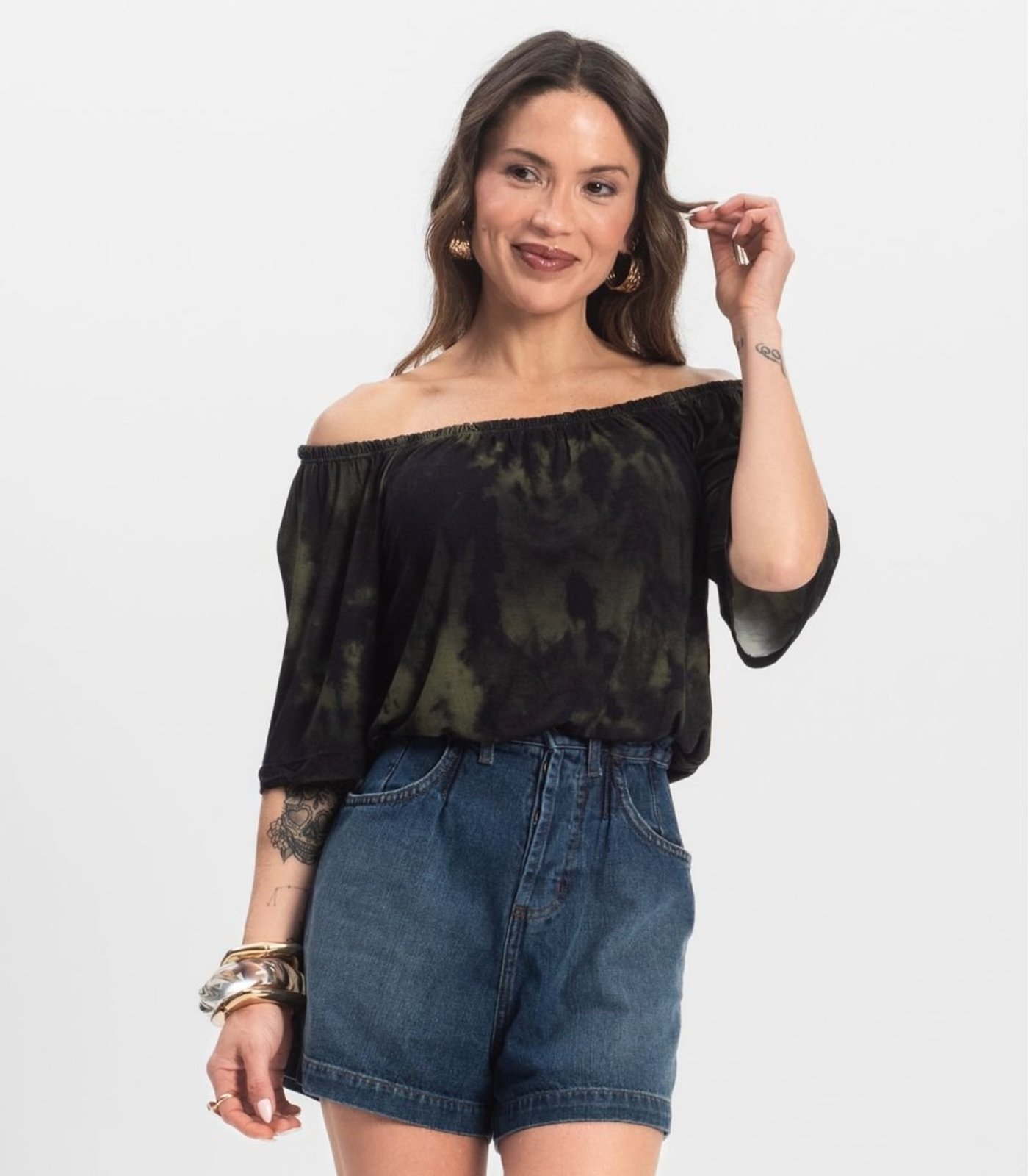 Blusa Feminina Ciganinha Infinita Cor Verde