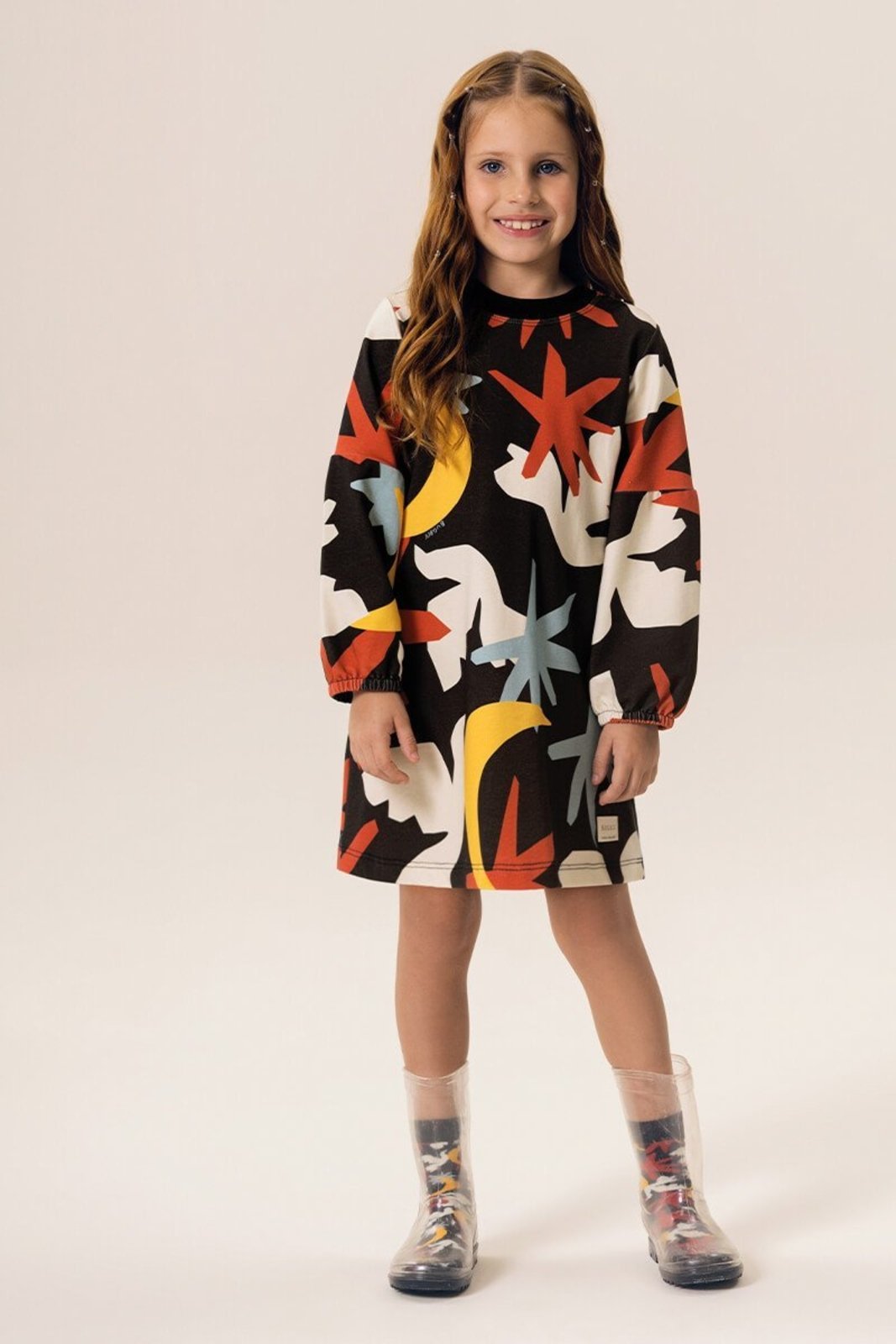 Infantil - Vestido Bugbee em Molecotton Estampado Alma