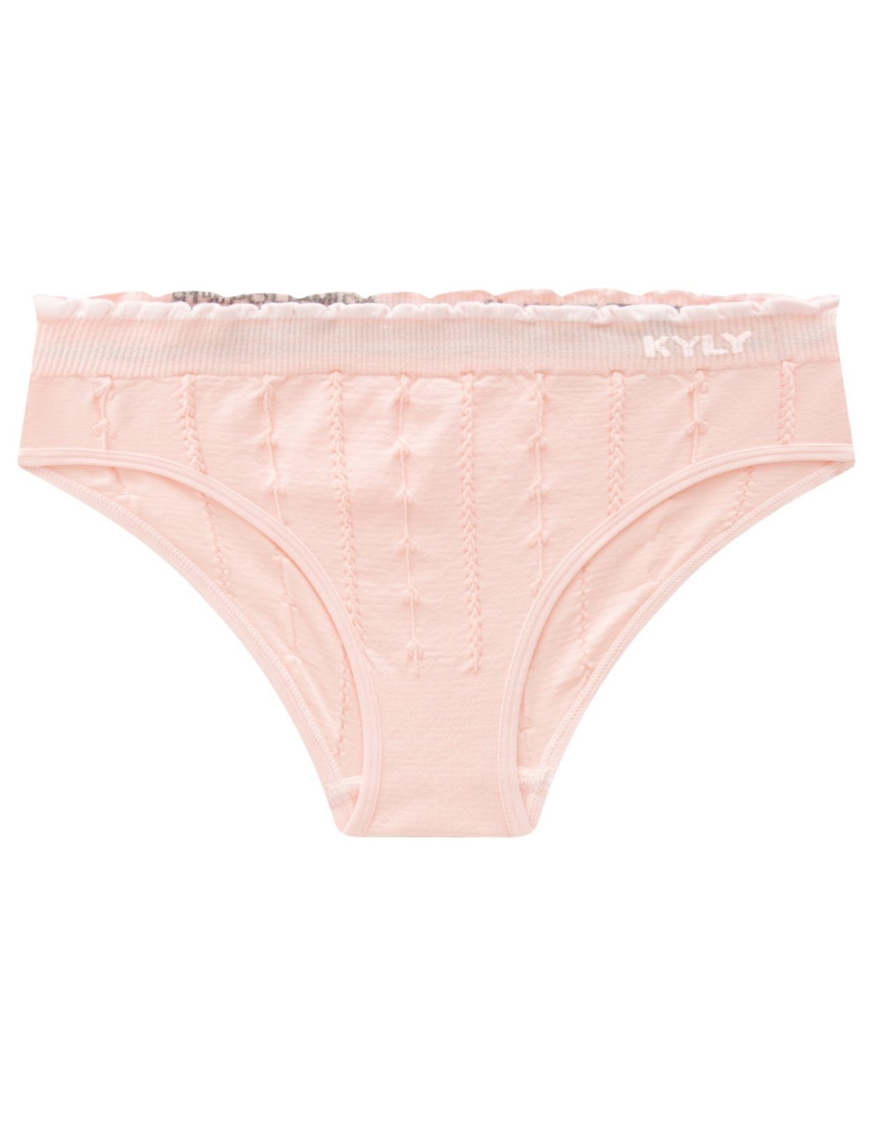 Vista 3 Kit 3pçs Calcinha Menina Kyly Lisa Rosa Branca Lilas branco/lilás/rosa rosa Kyly branco/lilás/rosa rosa