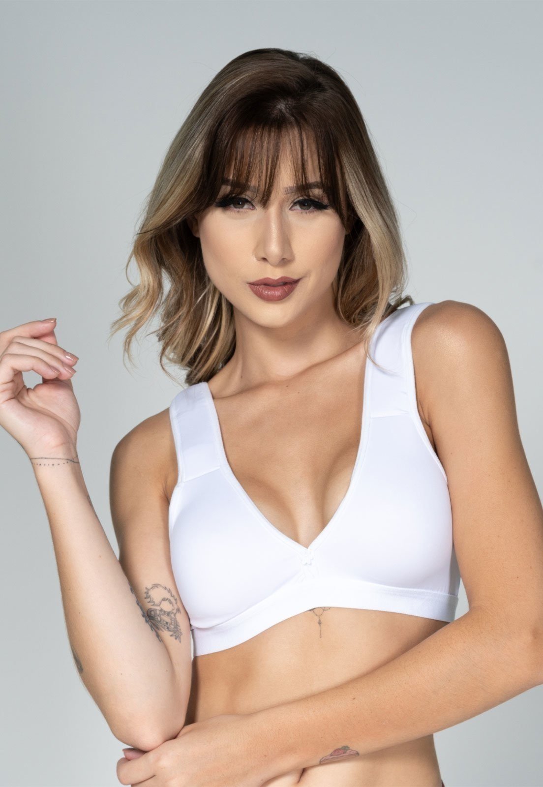 Soutien Bella Fiore Modas Sem Bojo Alça de Espuma Branco