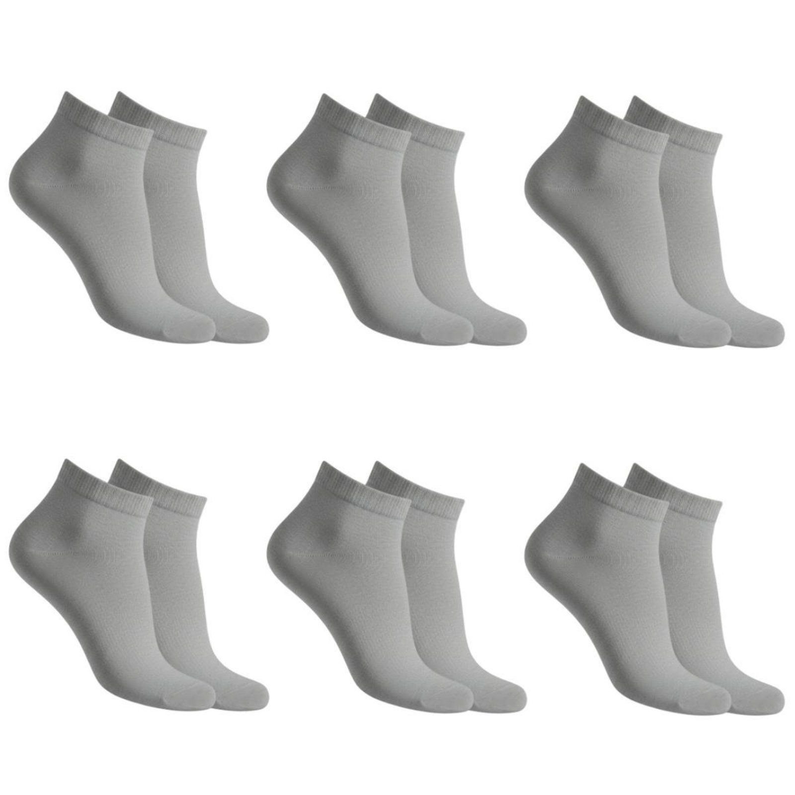 Kit 6 Pares de Meias QLC Sports Algodão Confort Cano Curto Cinza