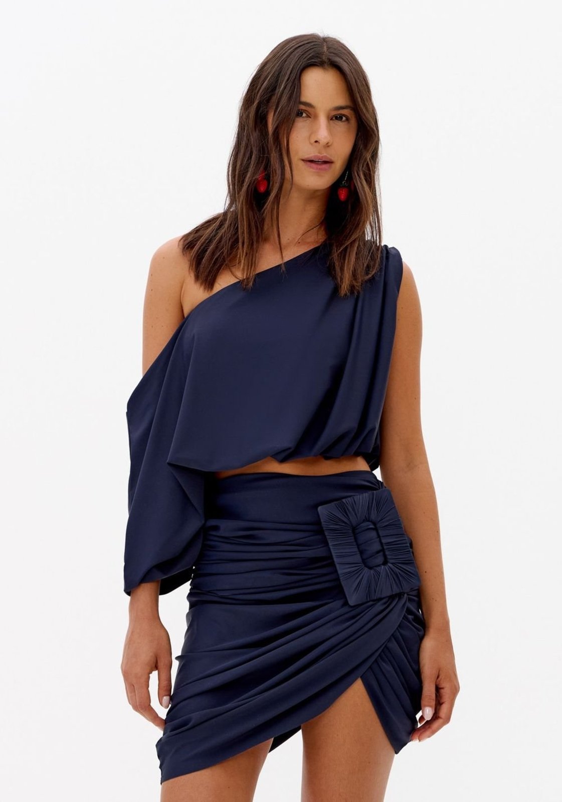 Blusa Ombro Único Cropped De Malha Lança Perfume
