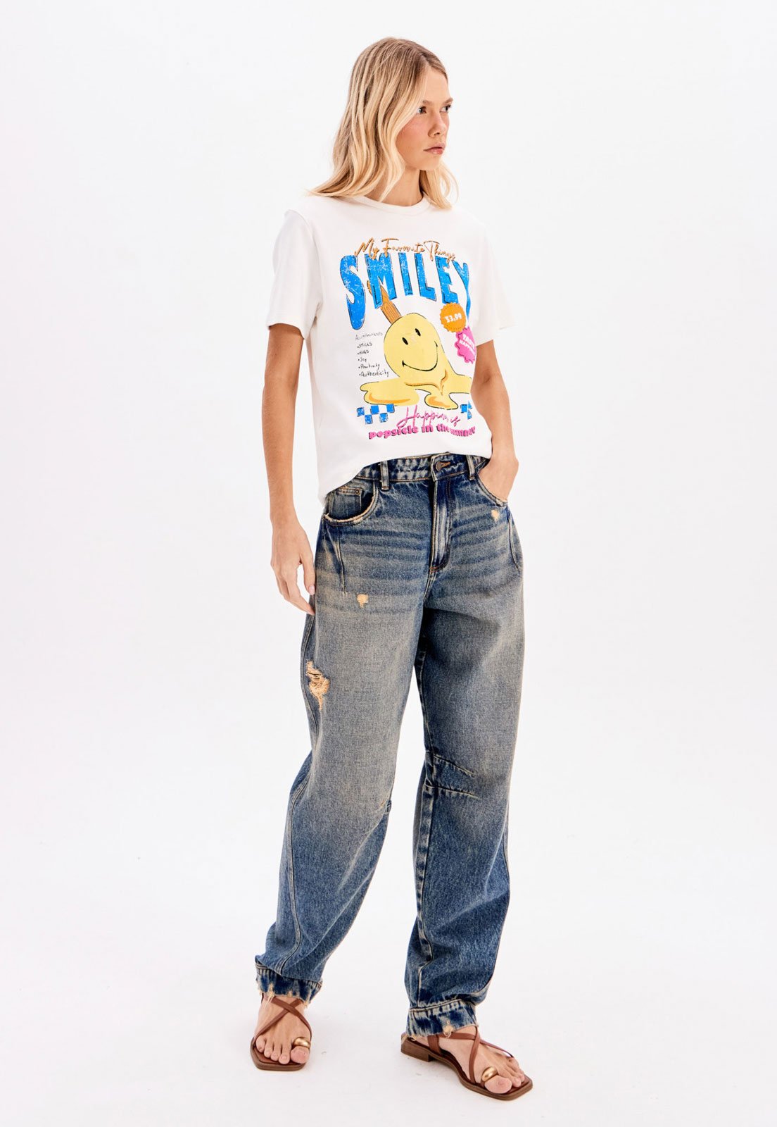 Vista 3 Camiseta My Favorite Regular Smiley Branca My Favorite branco