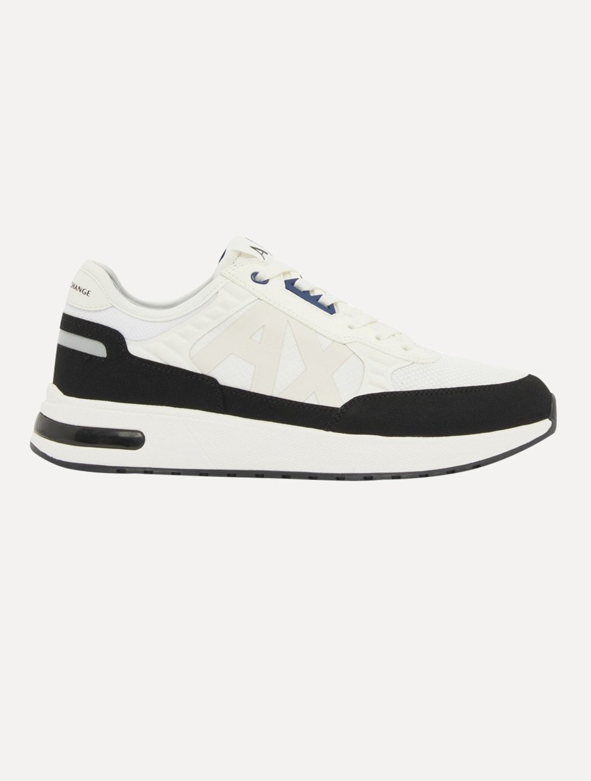 Tênis Armani Exchange Masculino Sneaker AX Maxi Logo Off White/Black