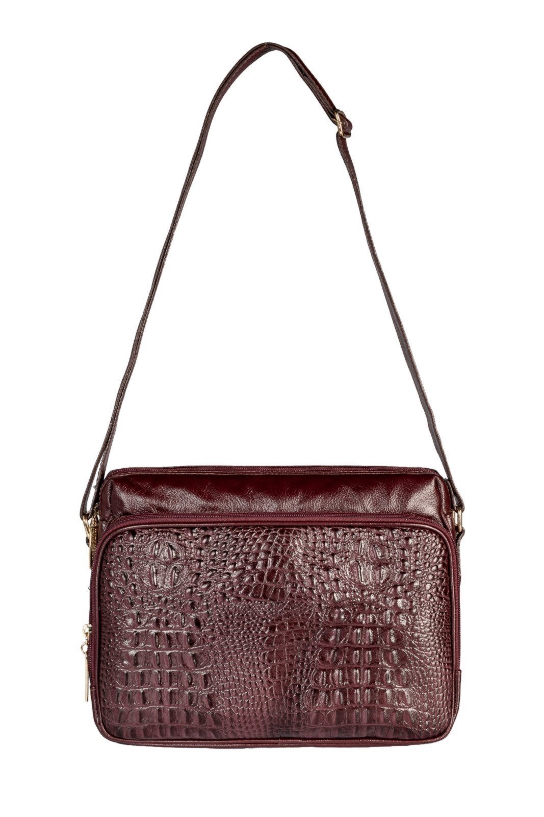 Bolsa Andrea Vinci de couro croco tiracolo Anita – Marsala
