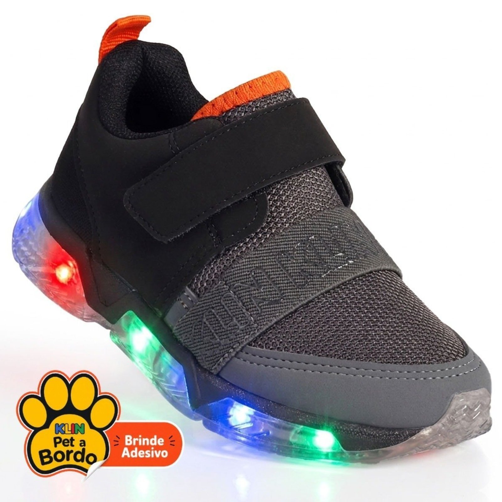 Infantil - Tênis Klin Light Menino com LED - Preto
