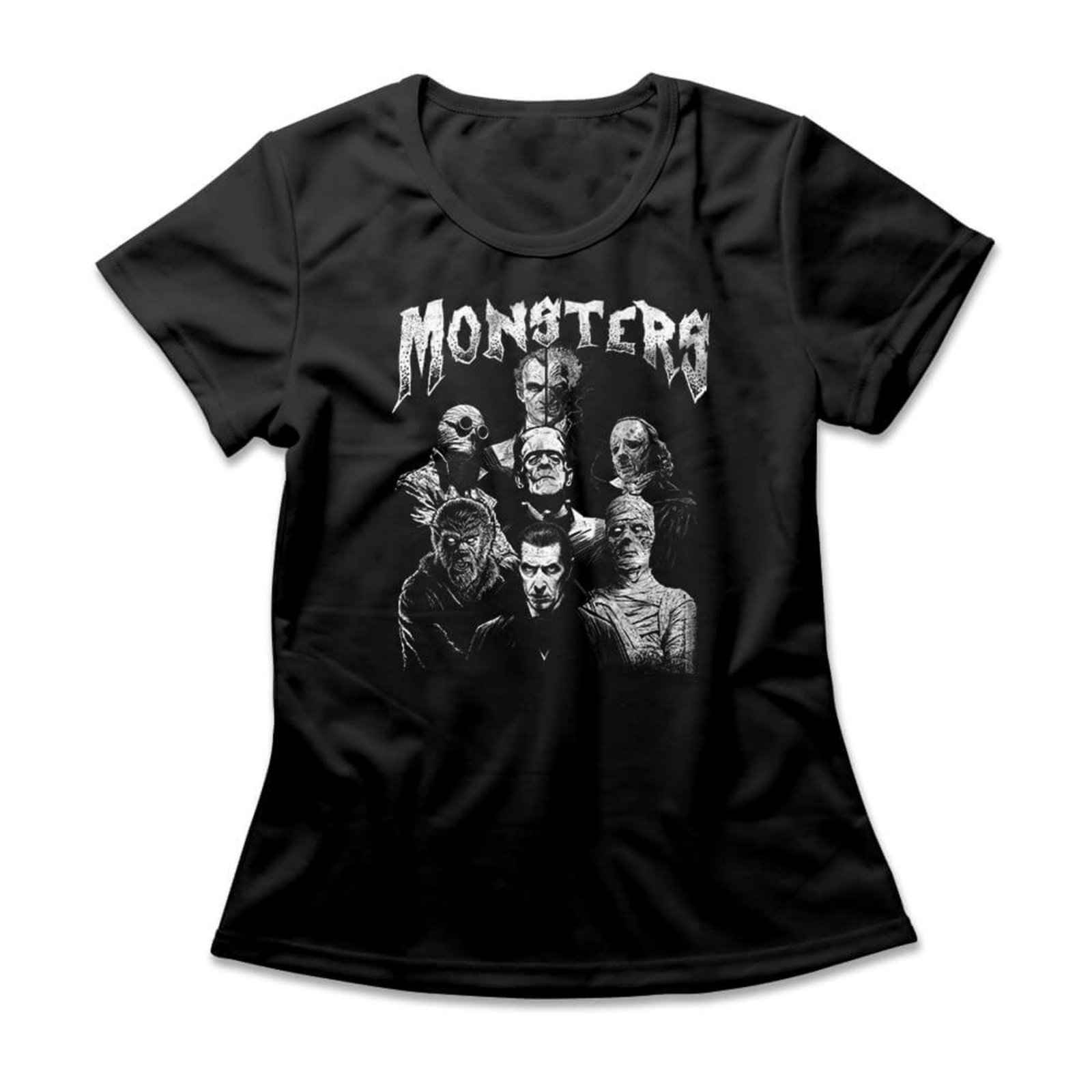 Camiseta Feminina Monsters – Preto – Casual – Studio Geek