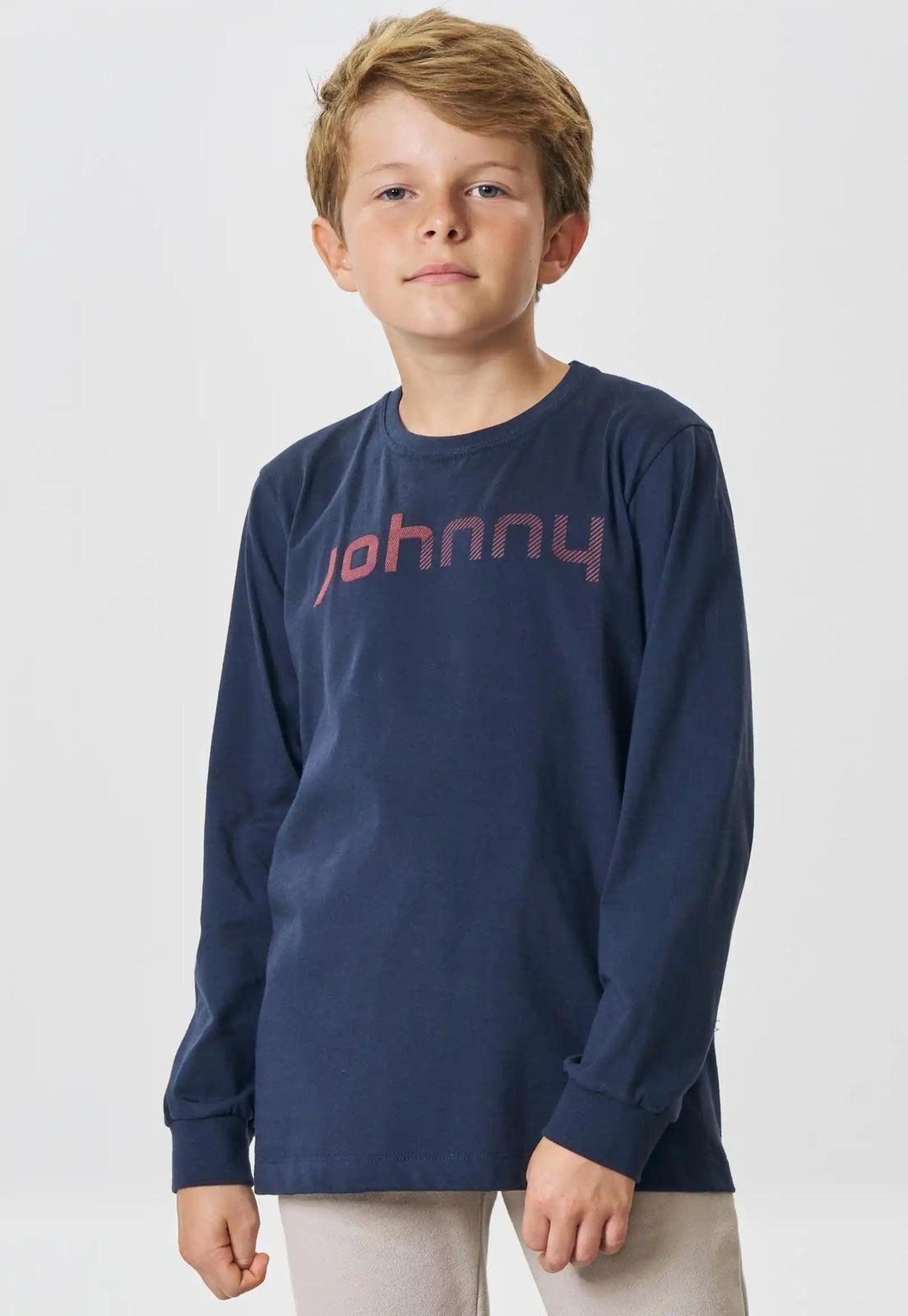 Infantil - Camisa Manga Longa Azul Marinho Molecotom Johnny Fox 10 Azul