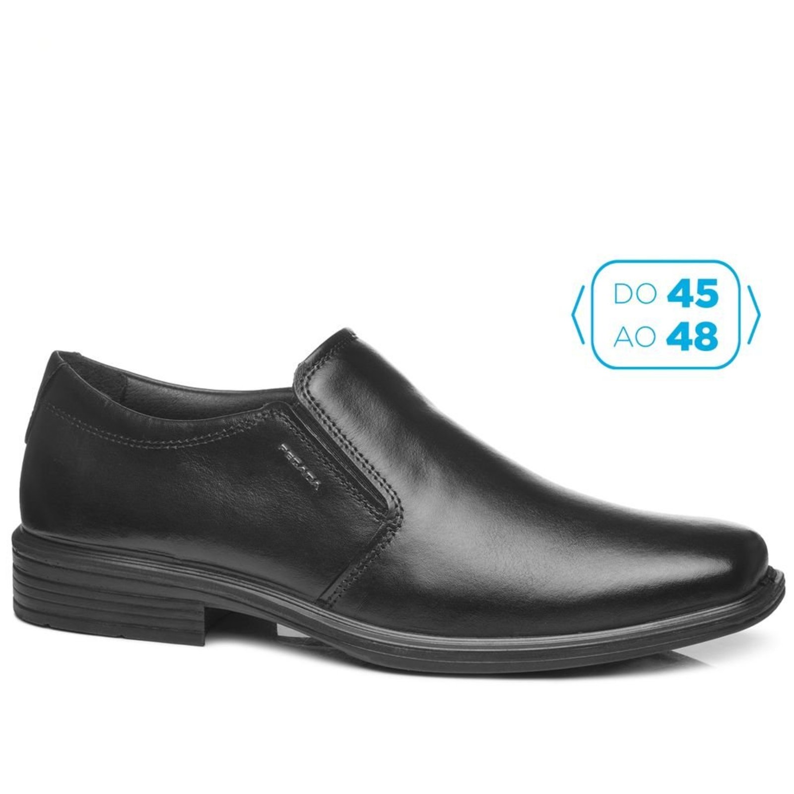 Sapato Social Pegada Masculino Plus Size em Couro Preto 524778-01 Sapato Social Pegada Masculino Plus Size em Couro Preto 524778-01 48