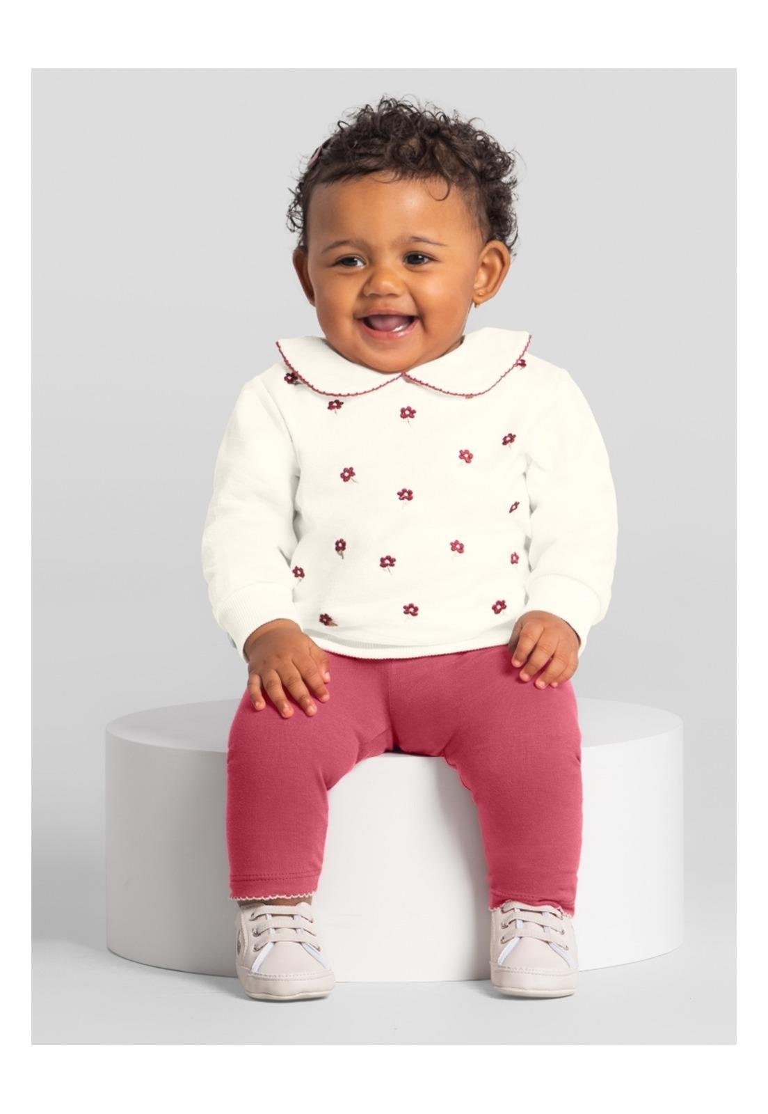Infantil - Conjunto Calça Legging Menina G Rosa