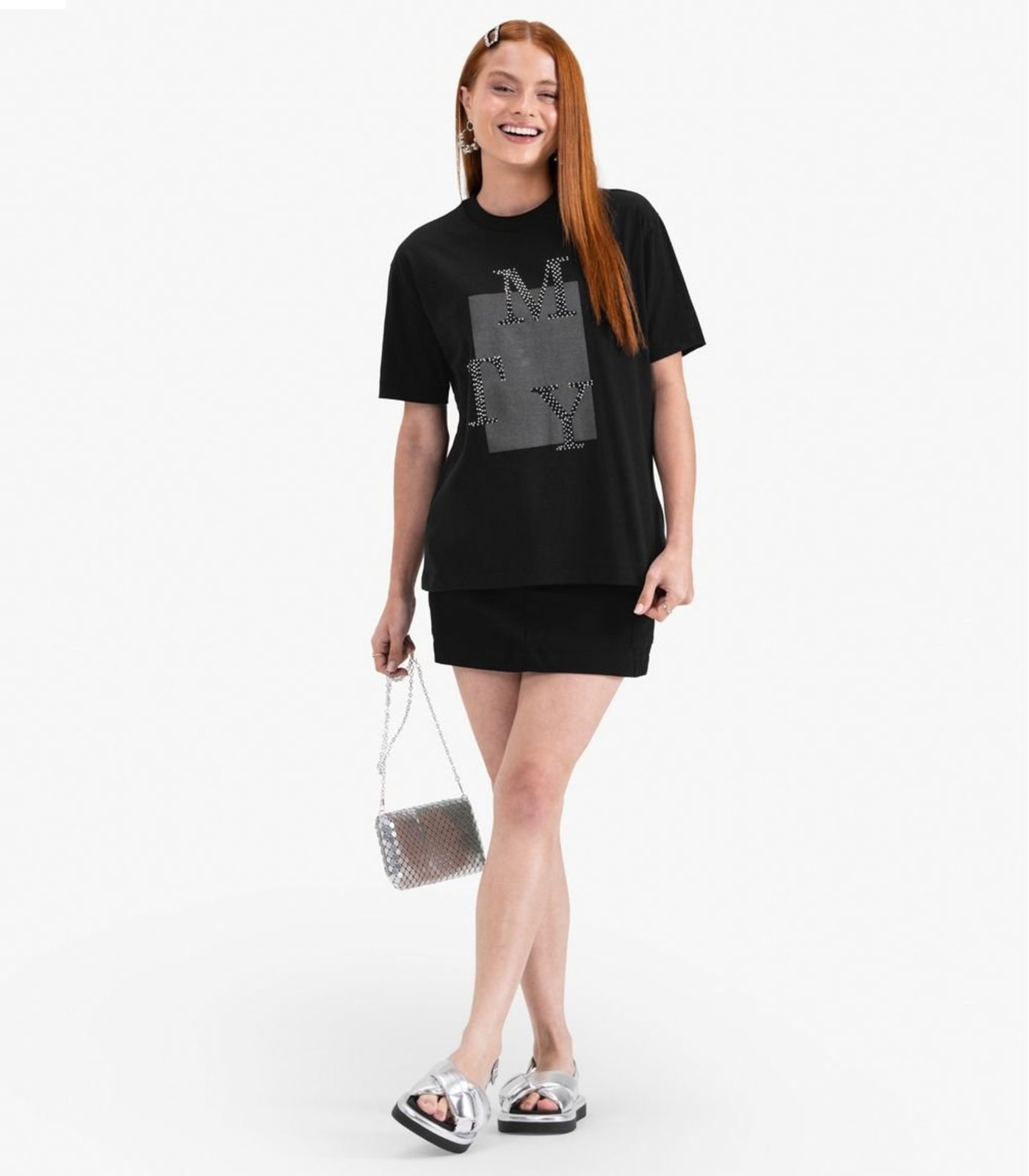 Infantil – Camiseta T-Shirt Manga Curta em Meia Malha Minty Preto