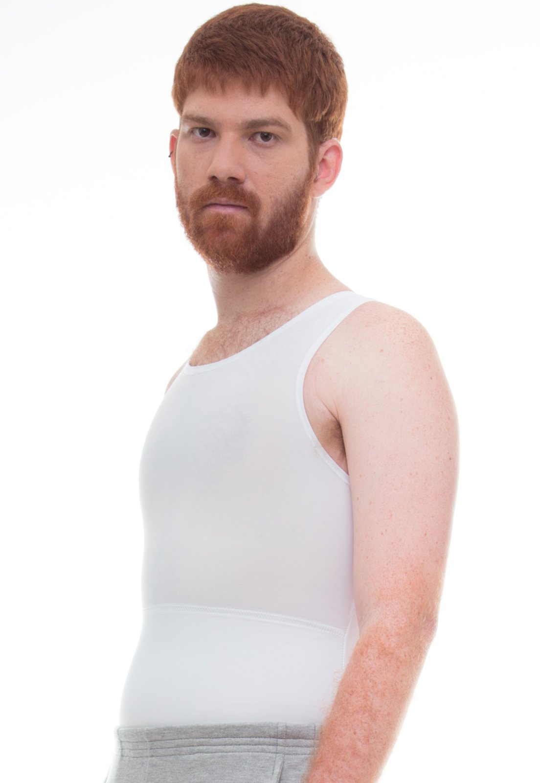 Cinta Modeladora e Postural Masculina Light Compression Bodyshaper - Slim Fitness Branca