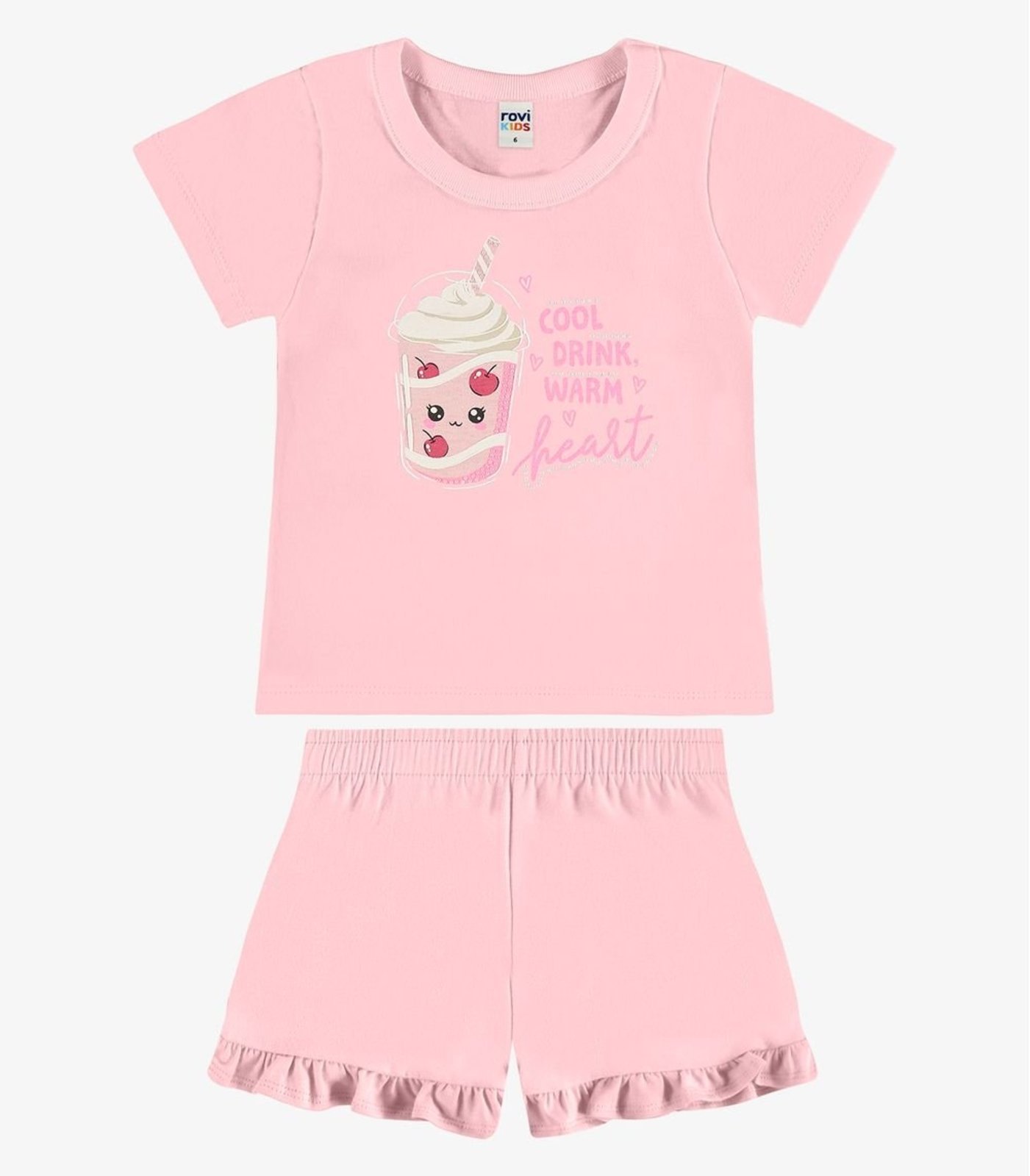 Infantil - Conjunto Blusa Com Ciclista Rovi Rosa