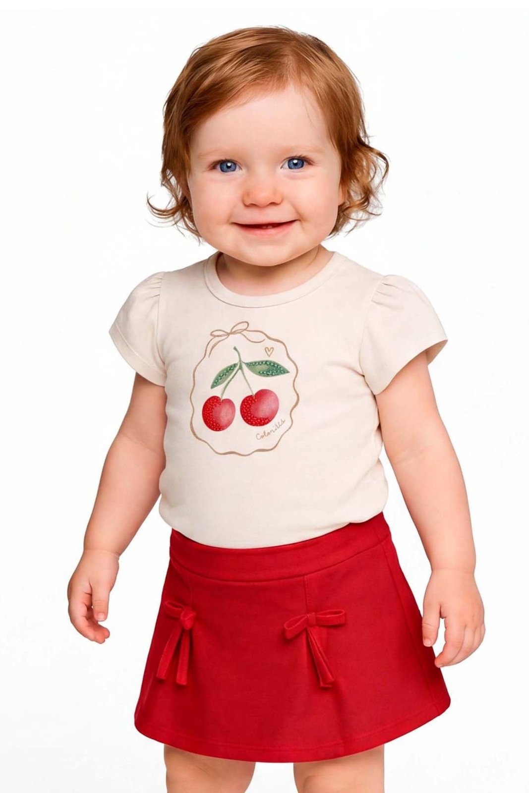 Infantil - Conjunto Menina Manga Curta Cereja Colorittá Vermelho