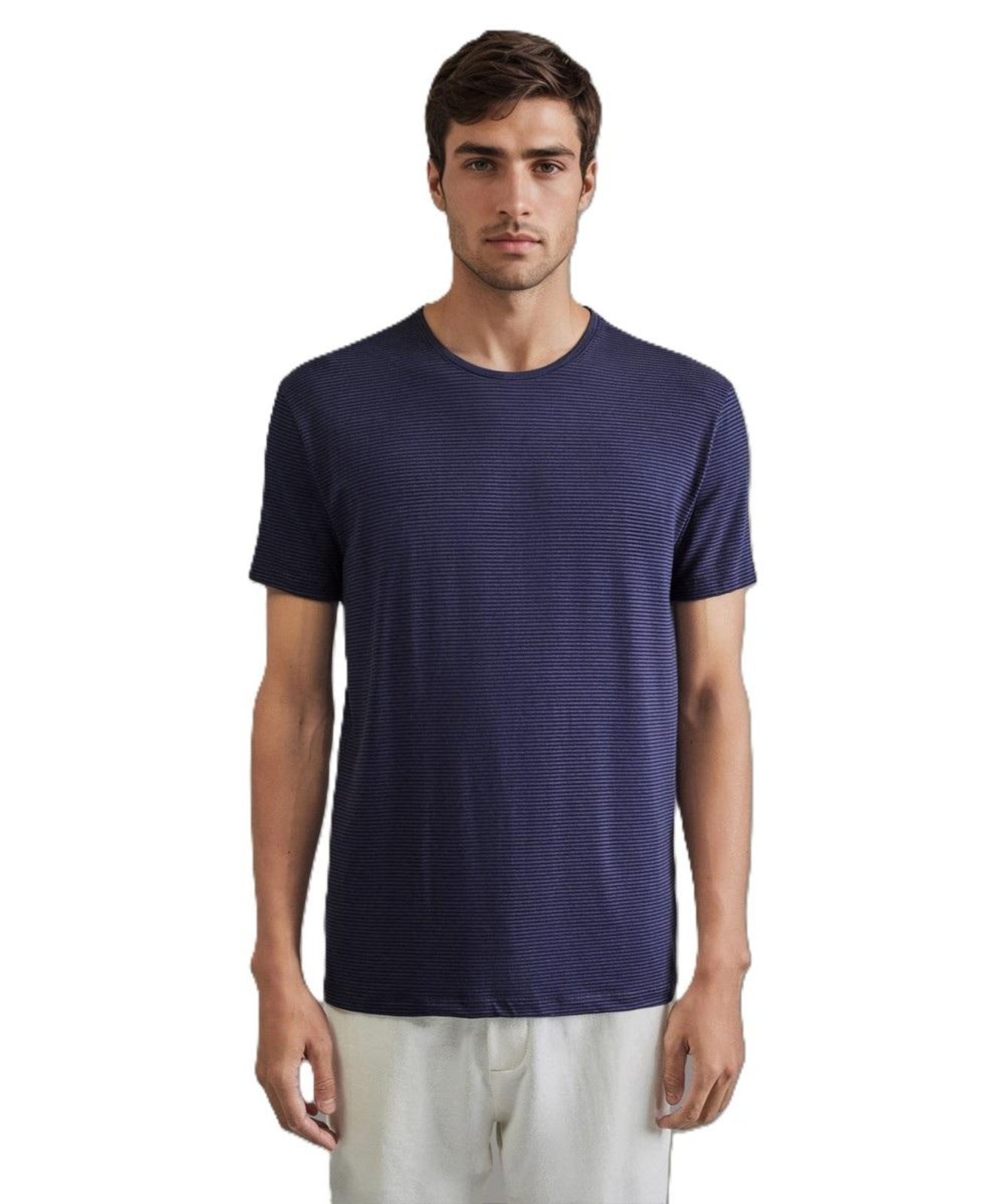 Vista 2 Camiseta Slim Listra Modal Reserva preto Reserva preto