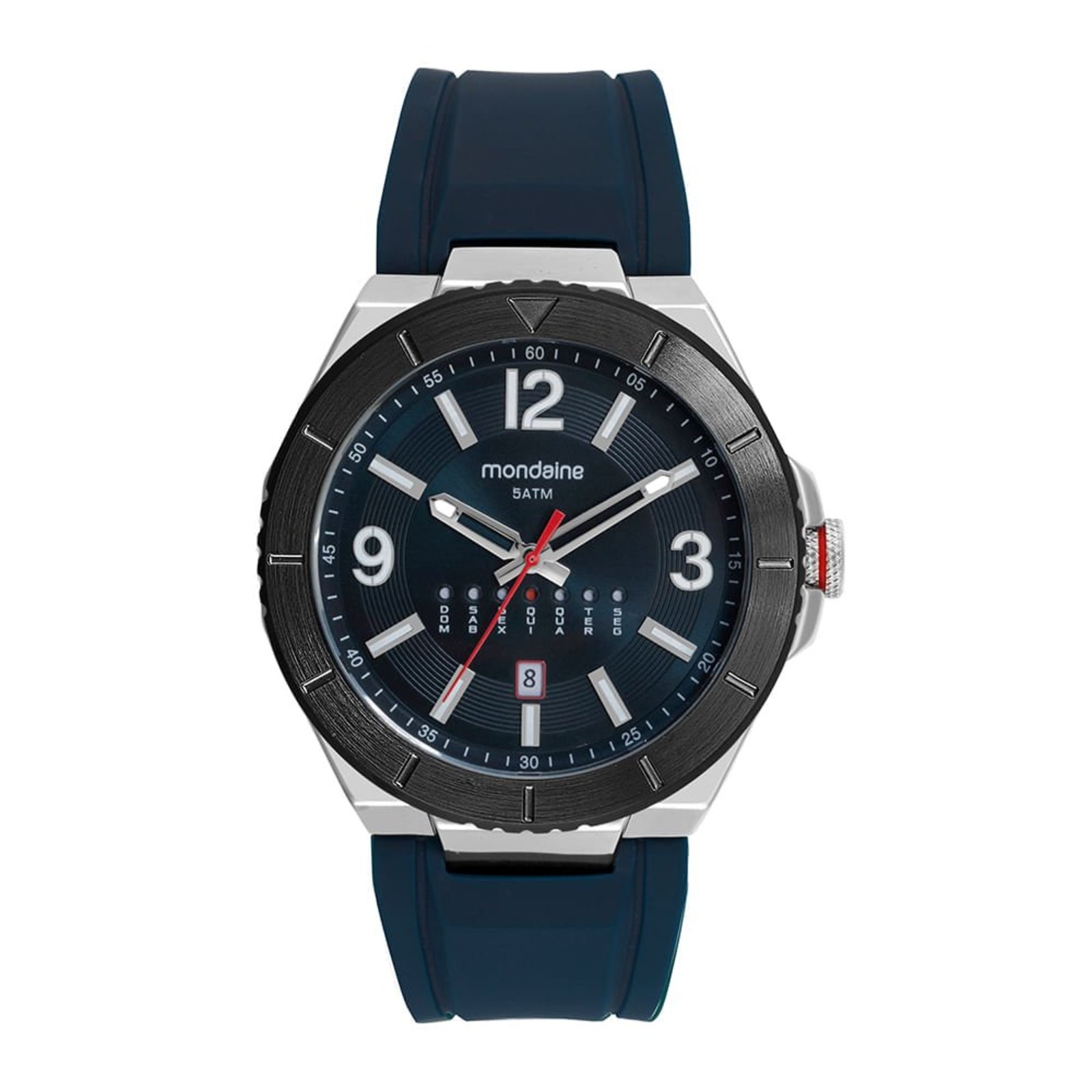 Relogio Masculino Mondaine Pulseira Silicone Calendário Mondaine