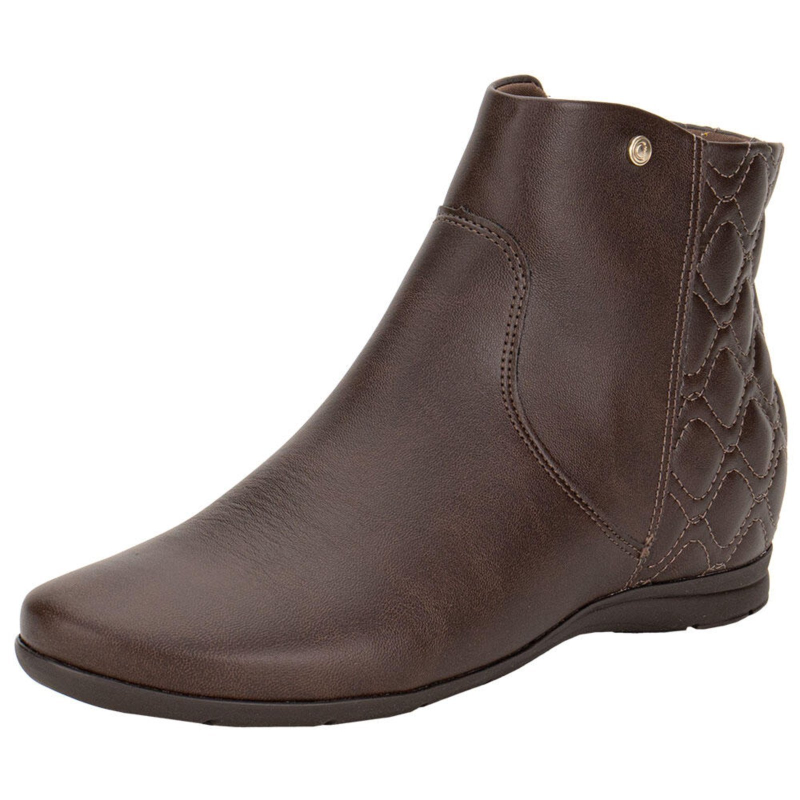 Bota Feminina Cano Baixo Comfortflex 2491301 1450913 Café