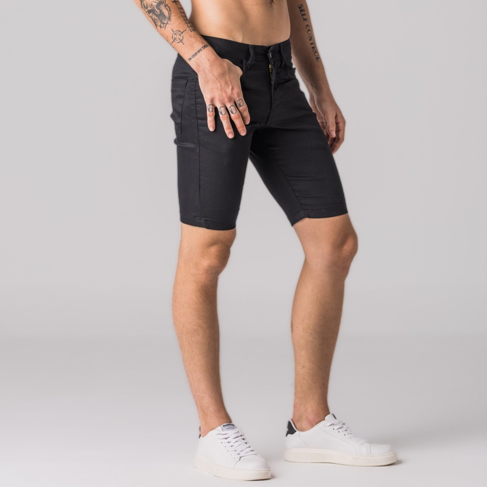 Bermuda Masculina Skinny Color Rock e Soda PRETO