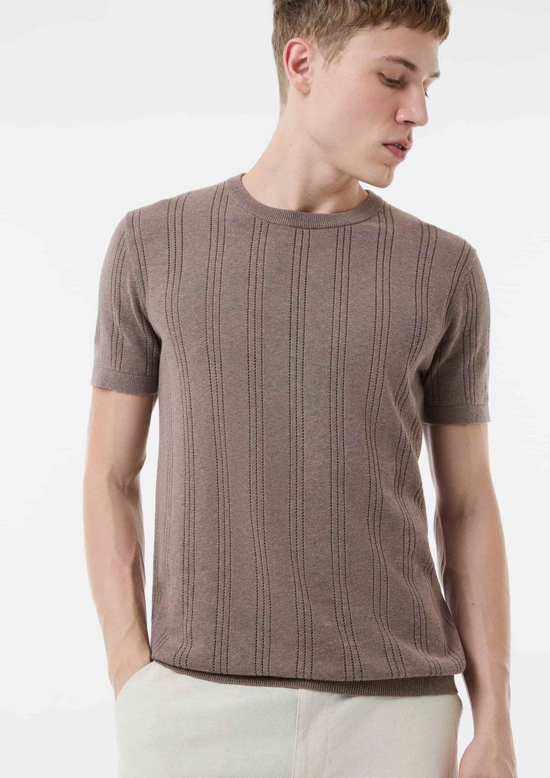 Camiseta Masculina Em Tricô Texturizado Hering