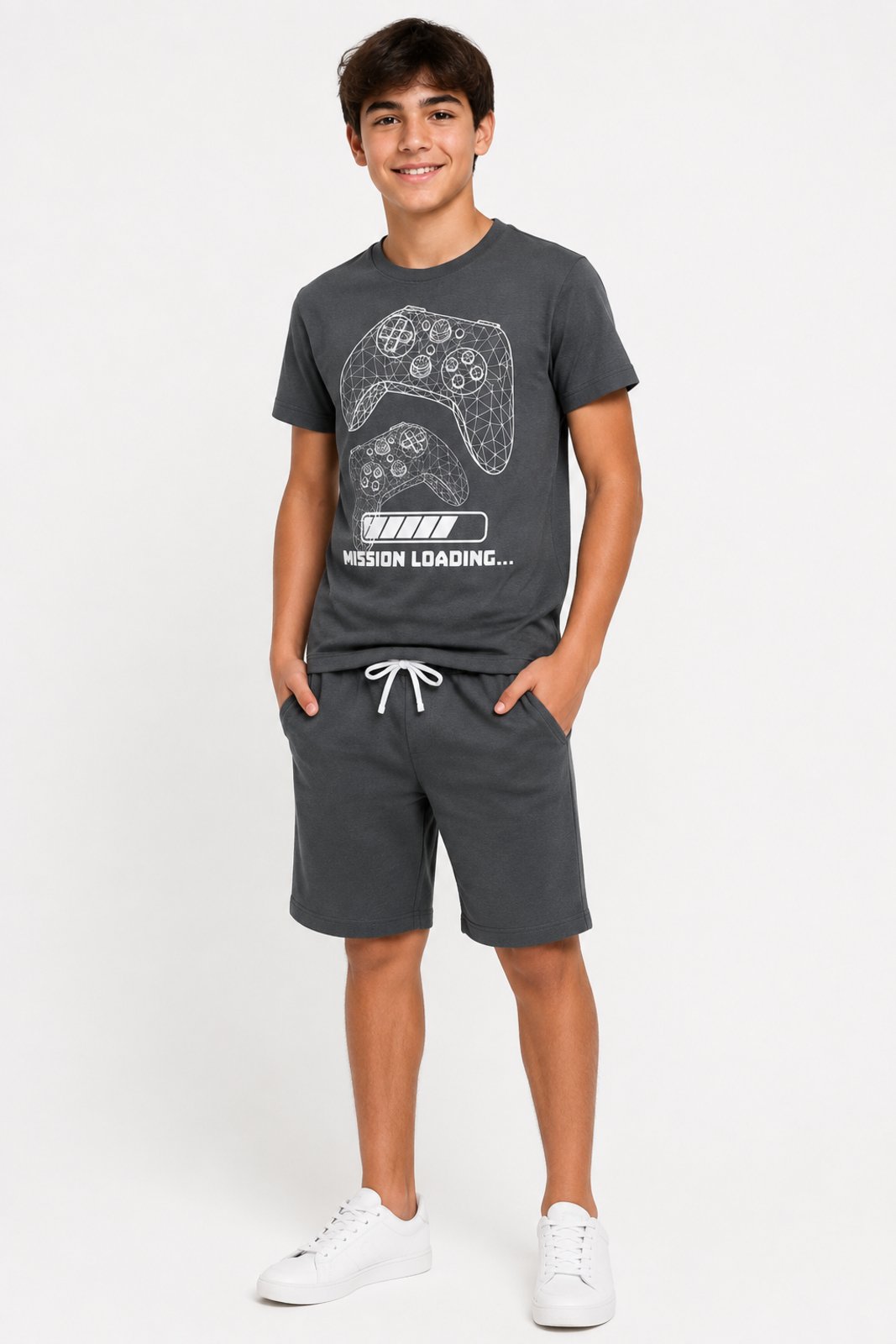 Infantil - Conjunto Juvenil Masculino D Bell Outlet Fashion Game Grafite
