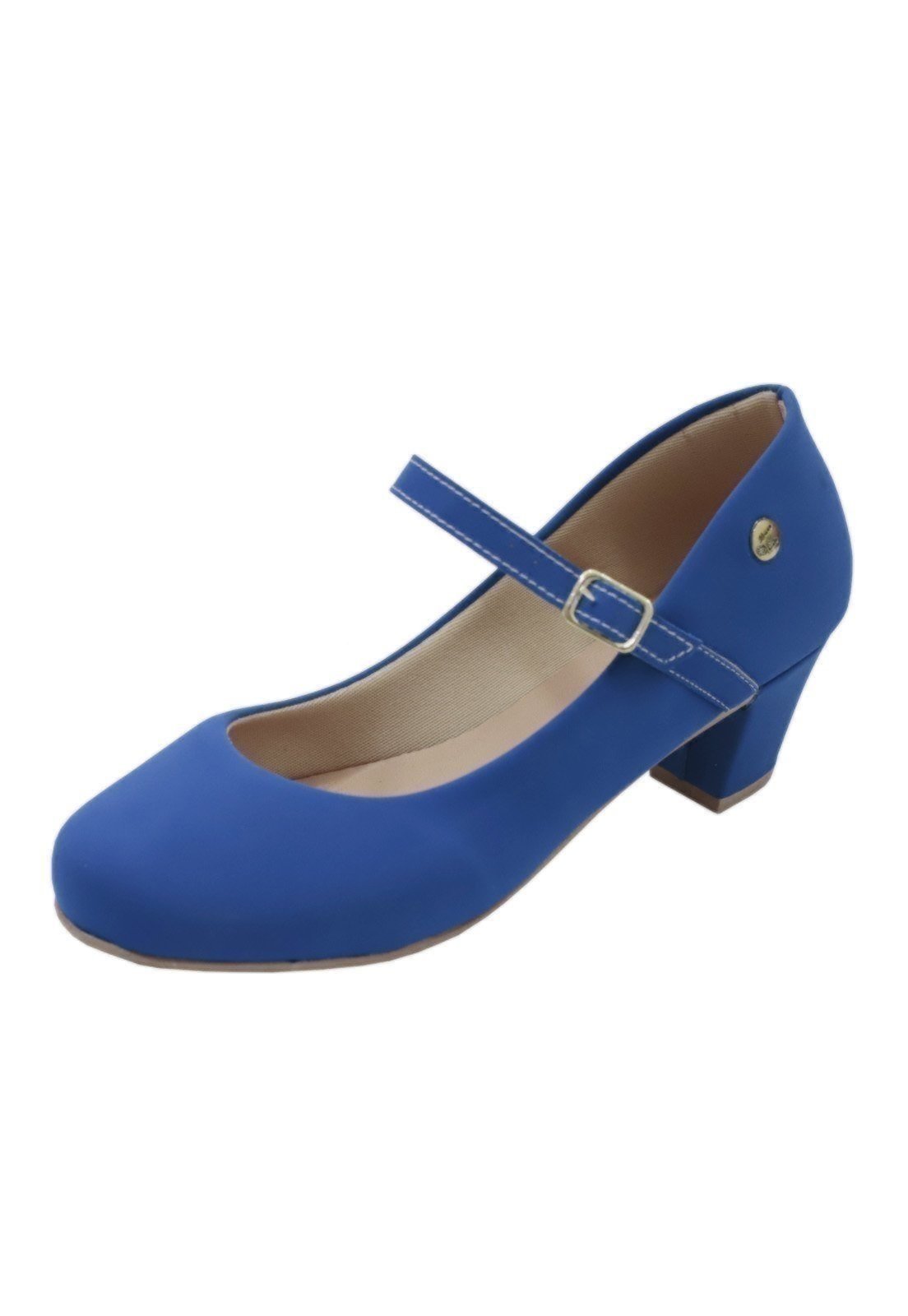Scarpin Donna Santa Bico Redondo Boneca Azul