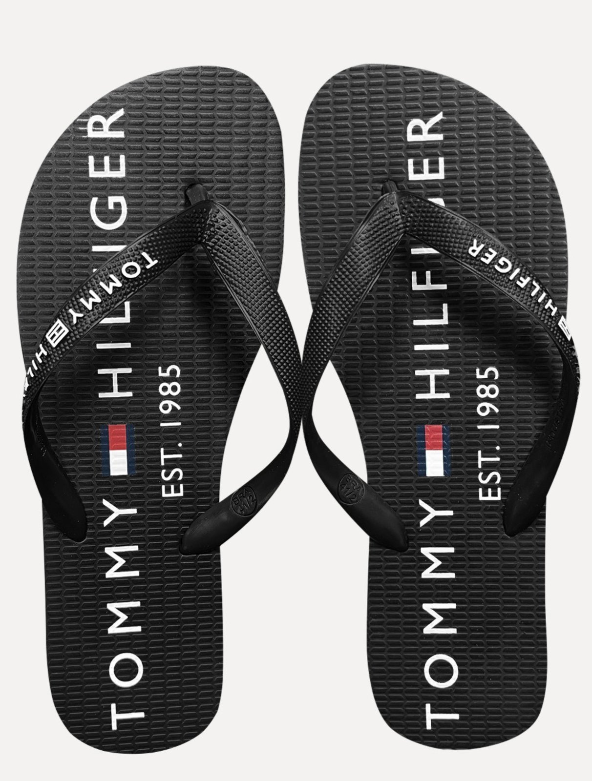 Chinelo Tommy Hilfiger Masculino Rubber Texture Strip Simon 34R Preto/Cinza