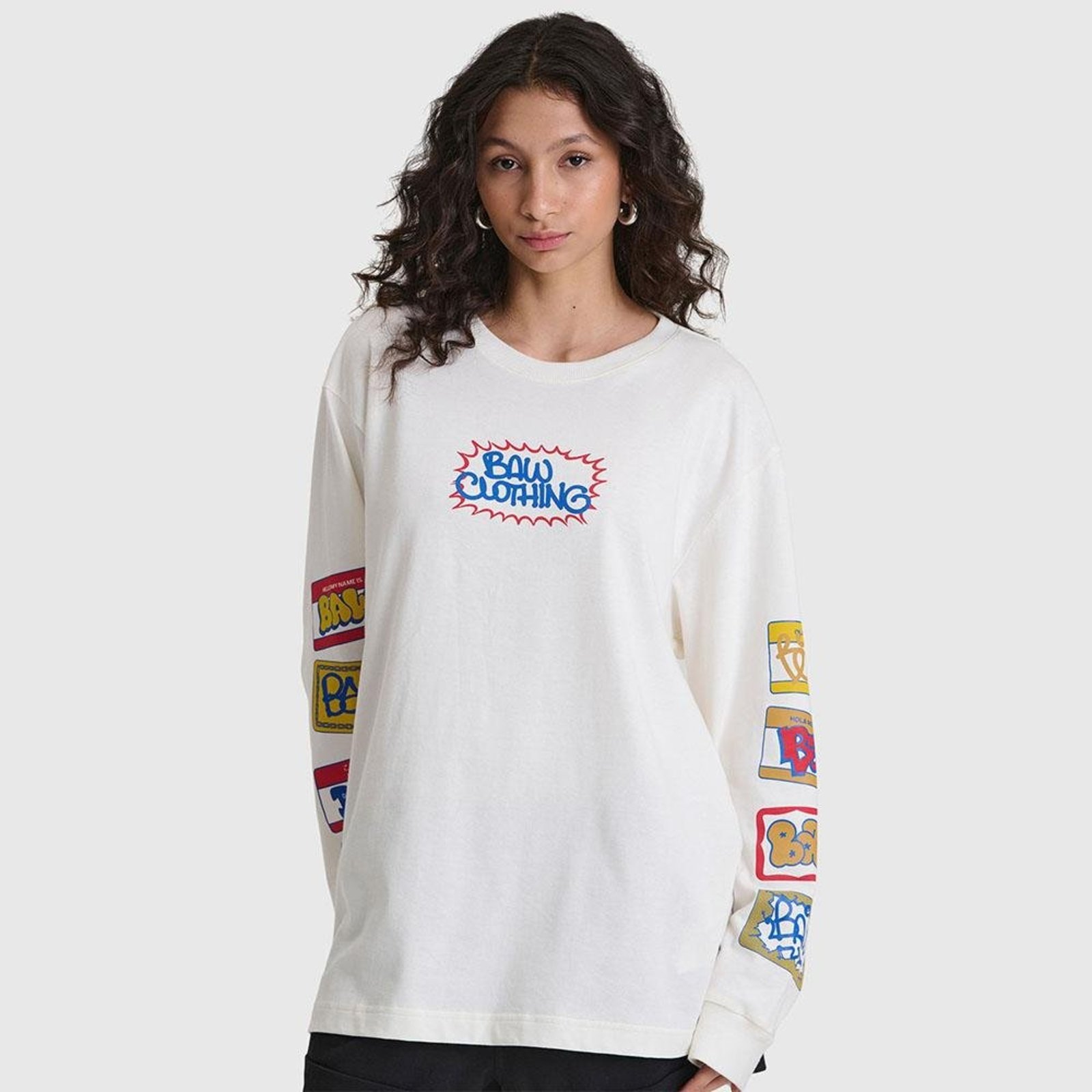 CAMISETA MANGA LONGA STREET STICKERS Off-white