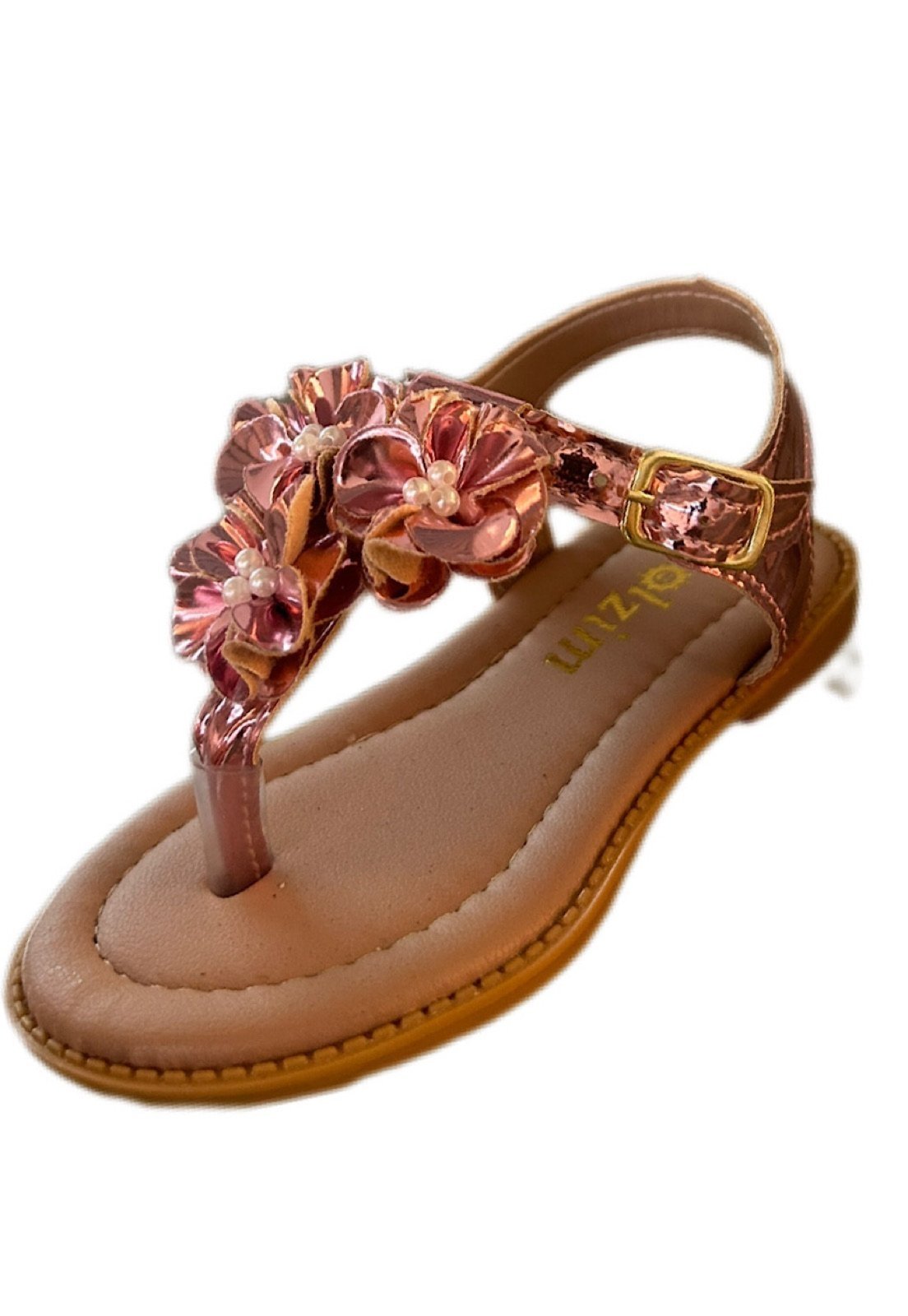 Infantil – Sandália menina infanil Solzim de dedinho tres Flores Rosa