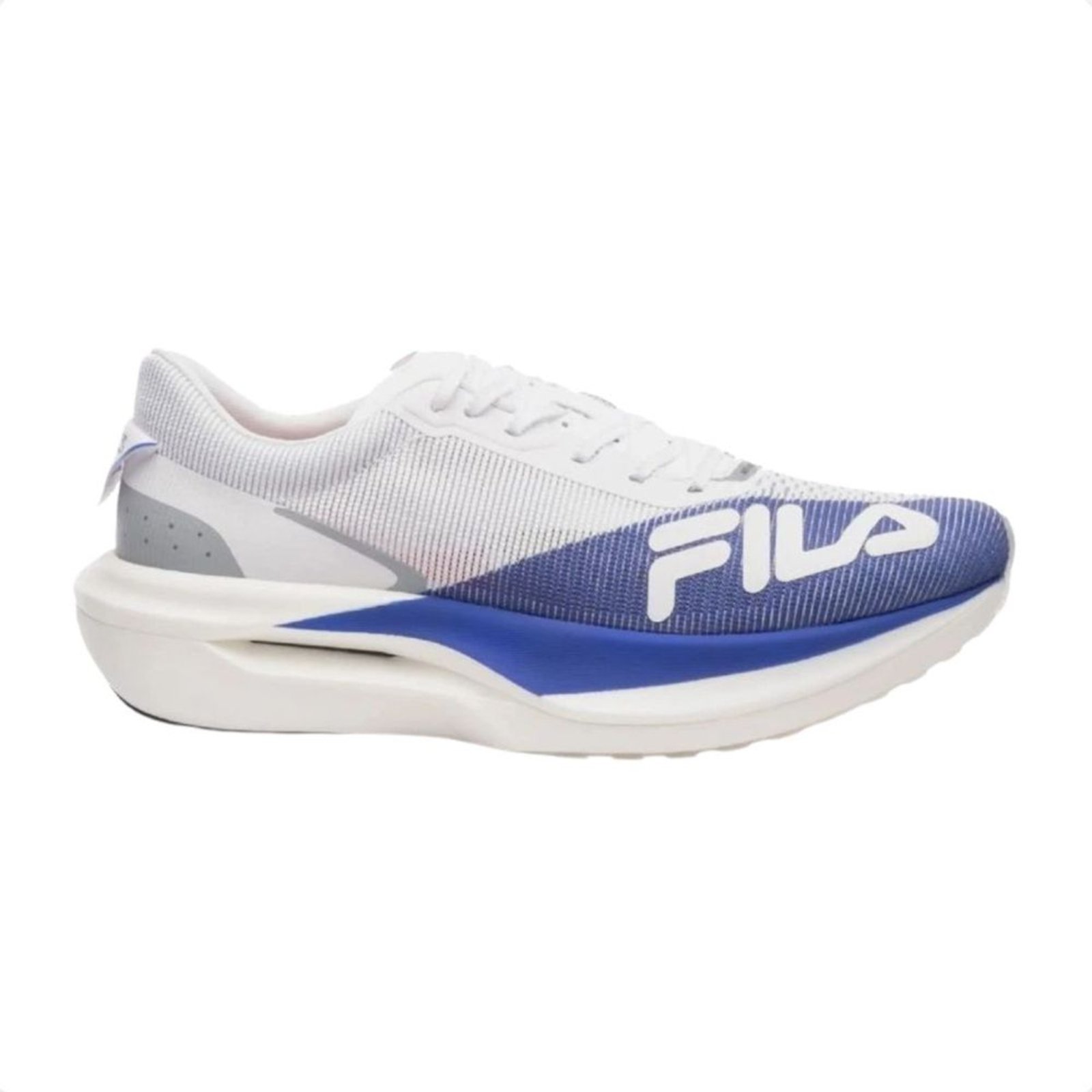 Vista 2 Tênis Running Masculino Fila Racer Carbon 3 Branco E Azul branco carbon Fila branco carbon