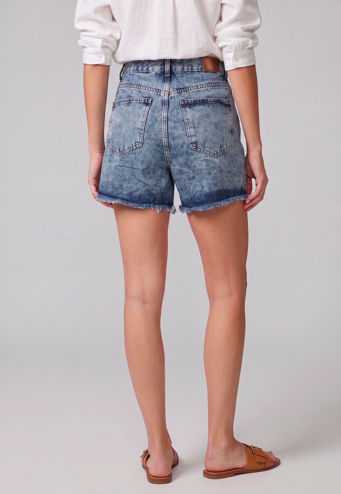 Short Jeans Feminino Lez a Lez Barra Desfiada Azul