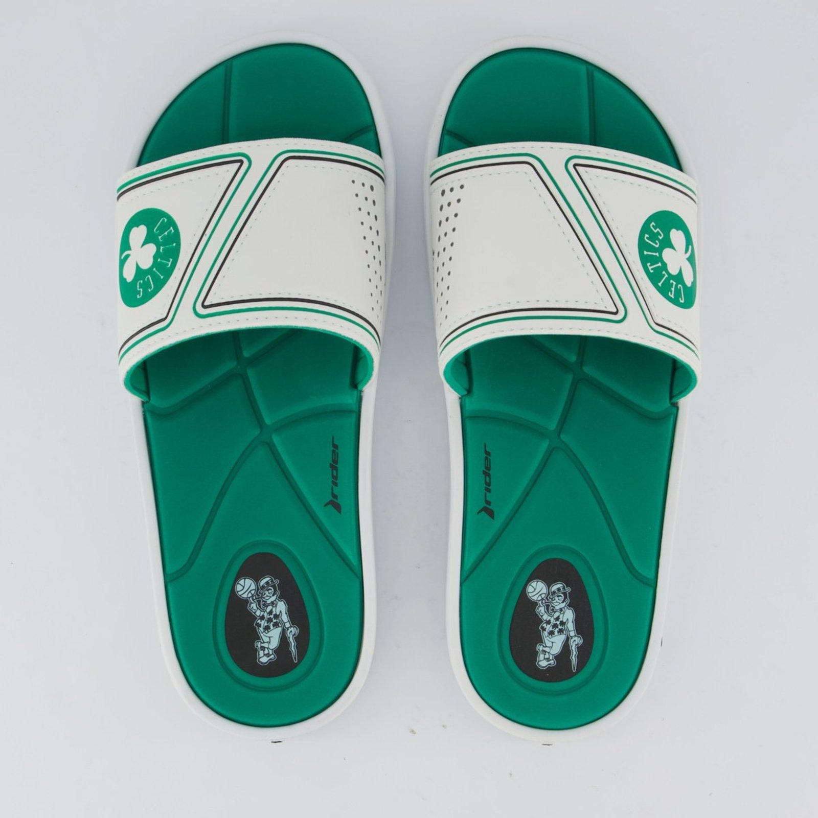 Chinelo Rider Slide Pump NBA Boston Celtics III Branco e Verde