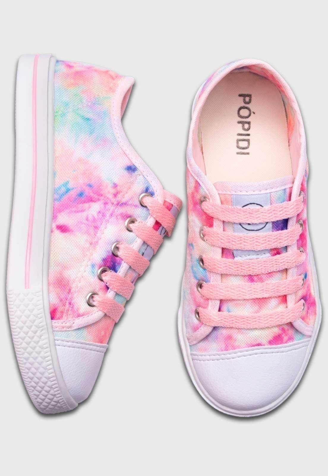 Vista 3 Infantil - Kit Tenis Popstar Tie Dye e Oculos de Sol Pópidí rosa Pópidí rosa