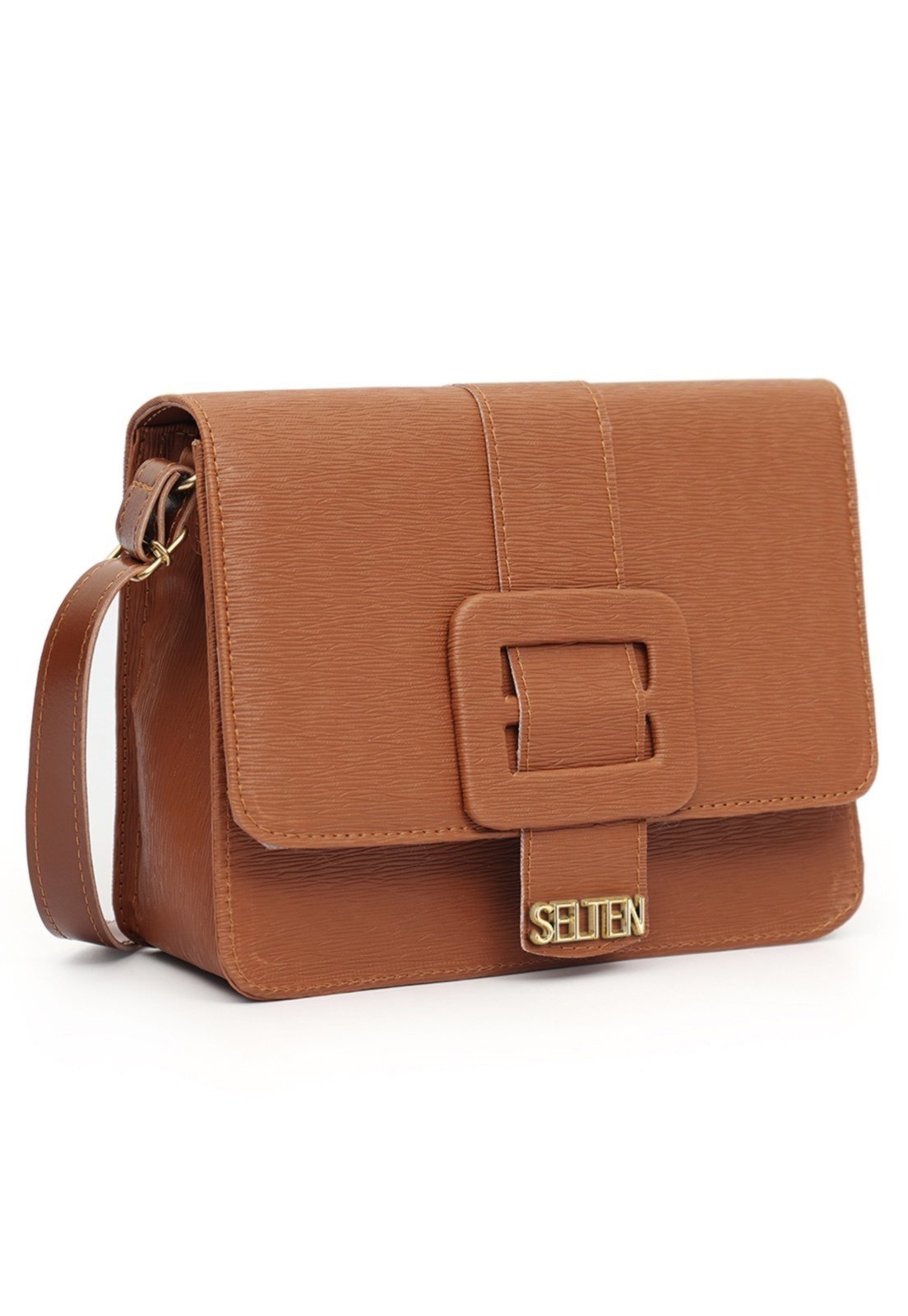 Bolsa Tiracolo Feminina Lateral Com Fivela Lançamento Marrom