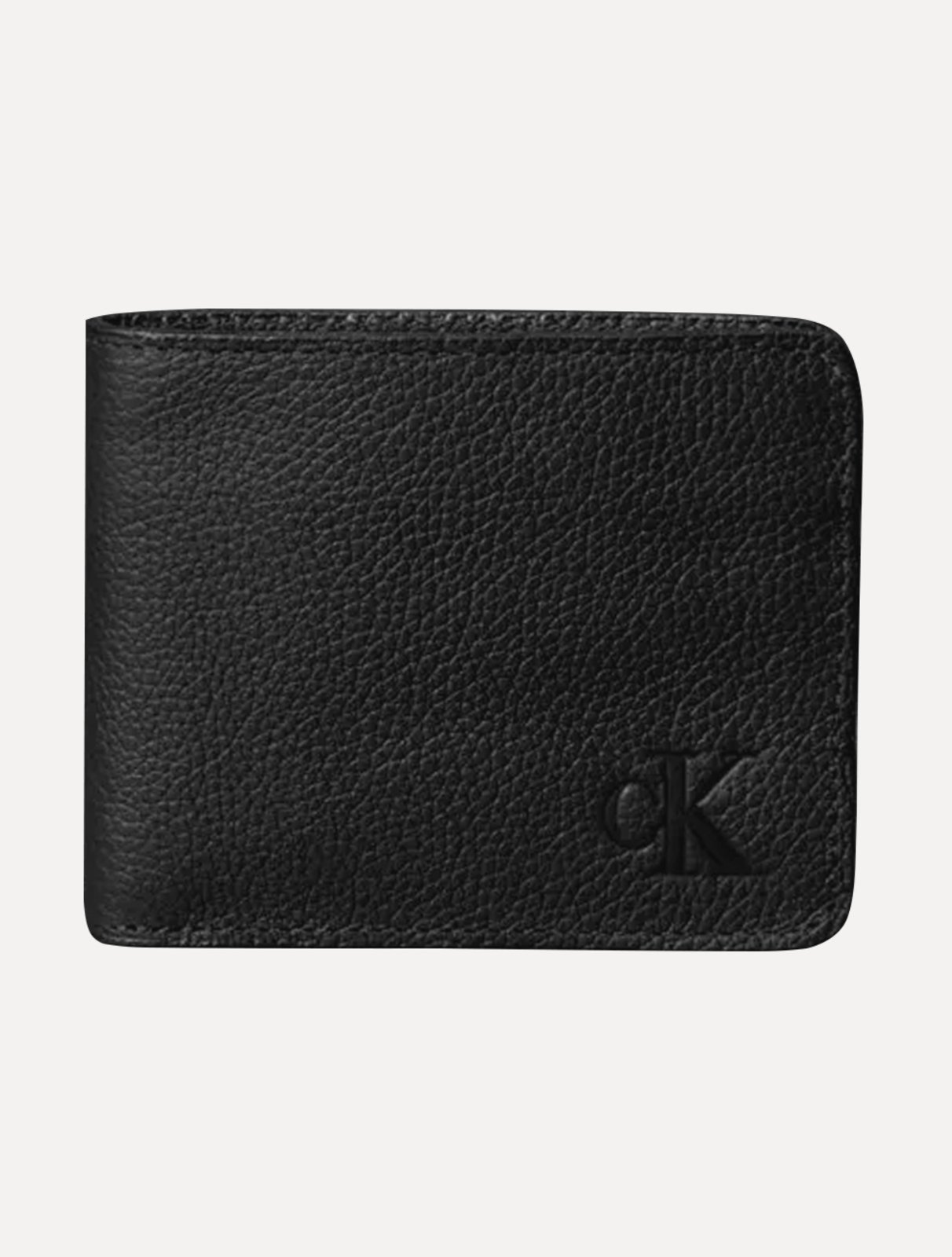 Carteira Calvin Klein Jeans Couro CKJ Floater Queima Preta