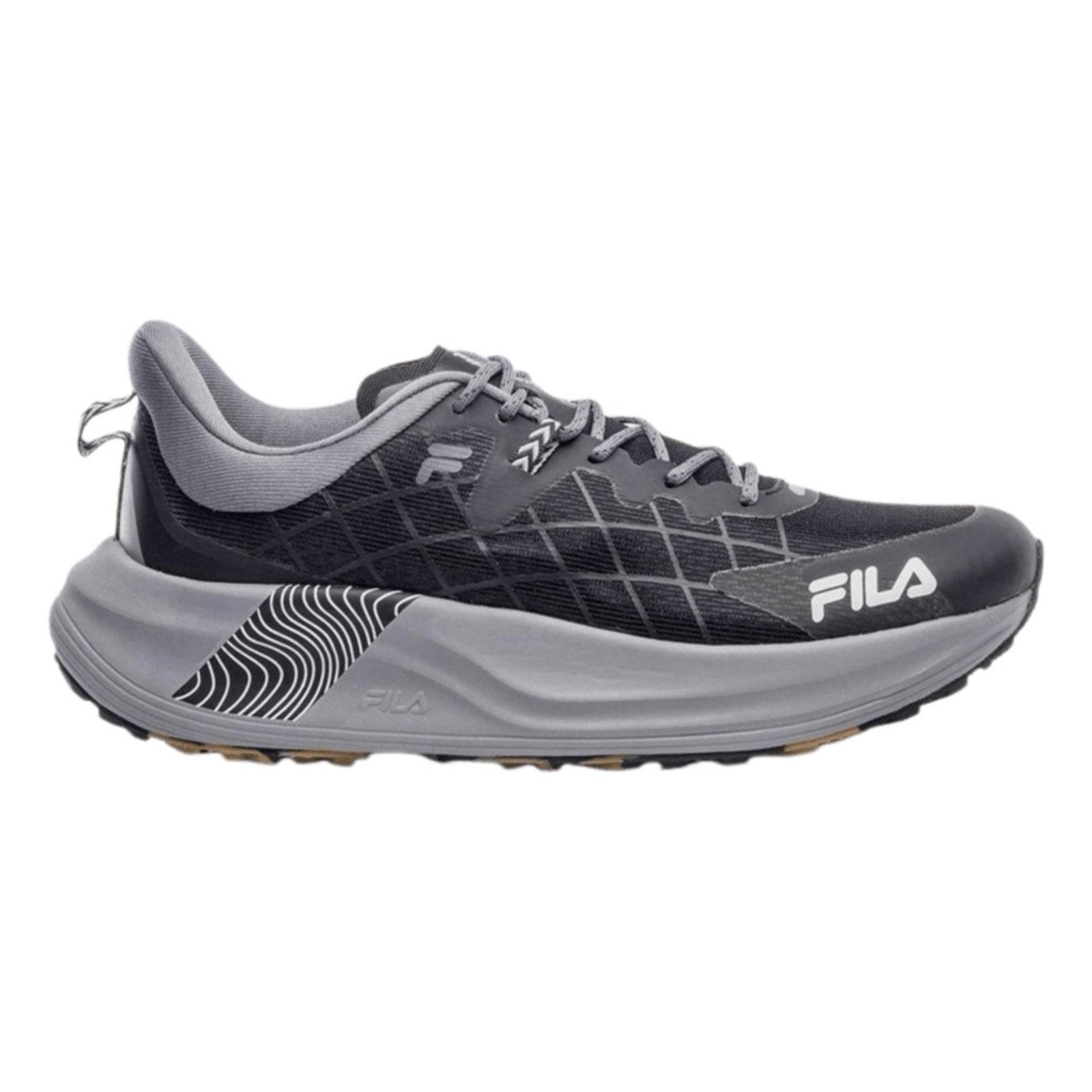 Vista 2 Tênis Fila Racer Skytrail Masculino cinza preto Fila preto