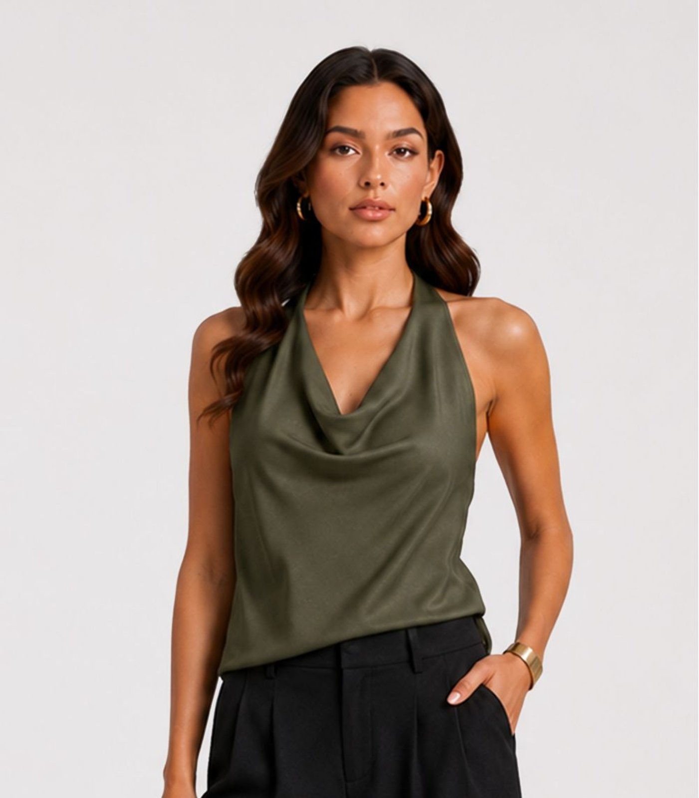 Blusa Feminina Com Decote Degagê Infinita Cor Verde