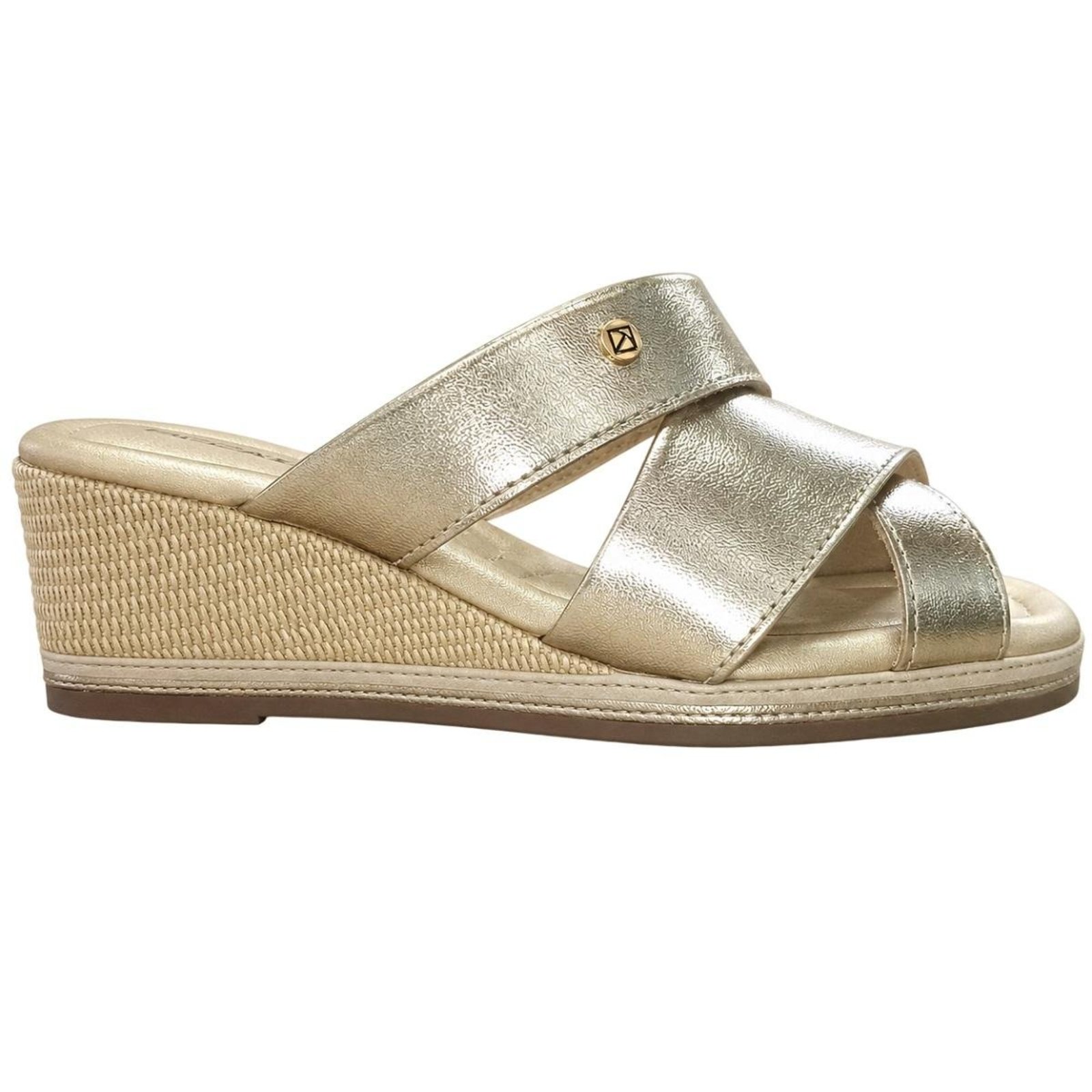 Tamanco Anabela Feminina Piccadilly 409074-1 Dourado