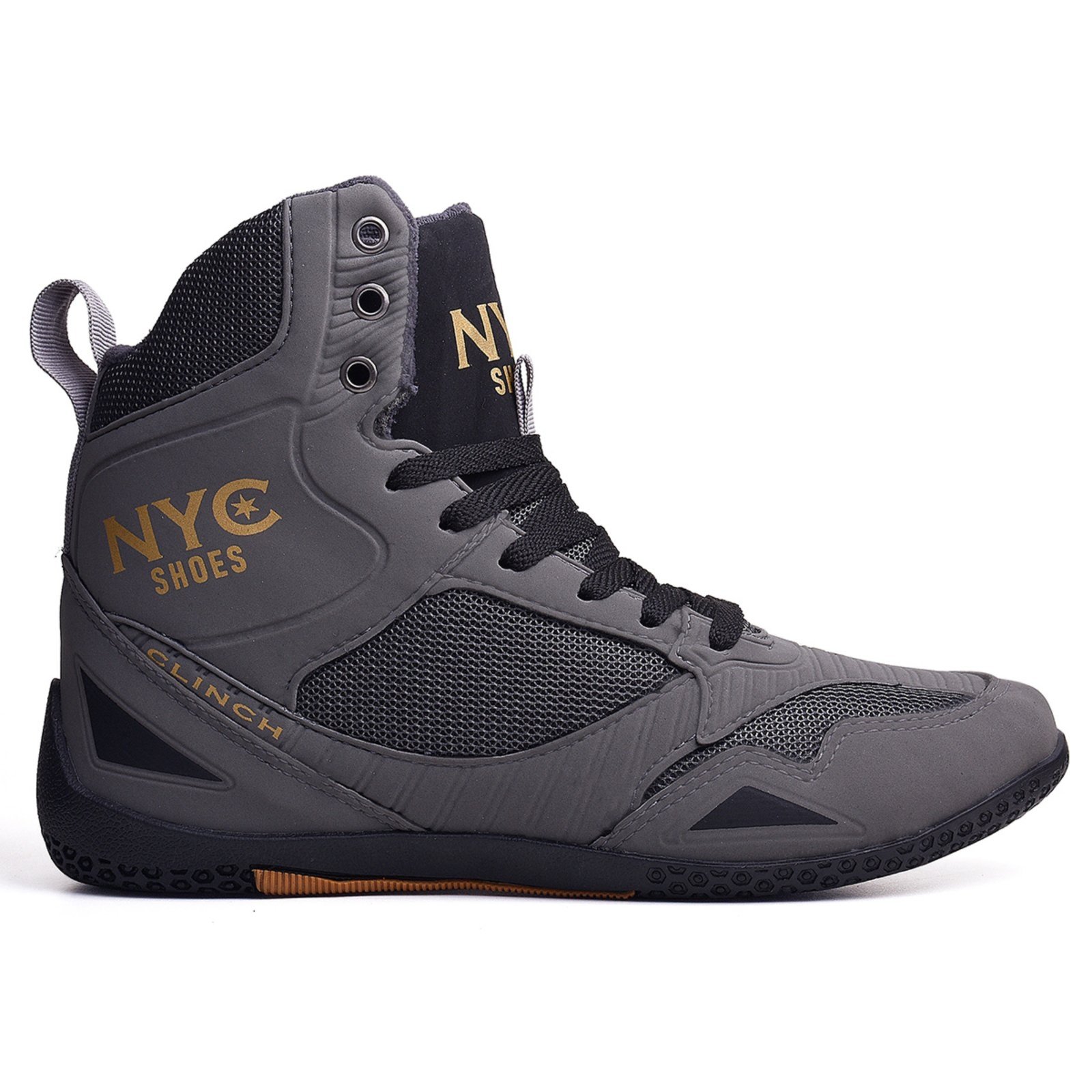 Tênis Bota Adulto para Academia e Treino Nyc Shoes Original Unissex Grafite Ouro