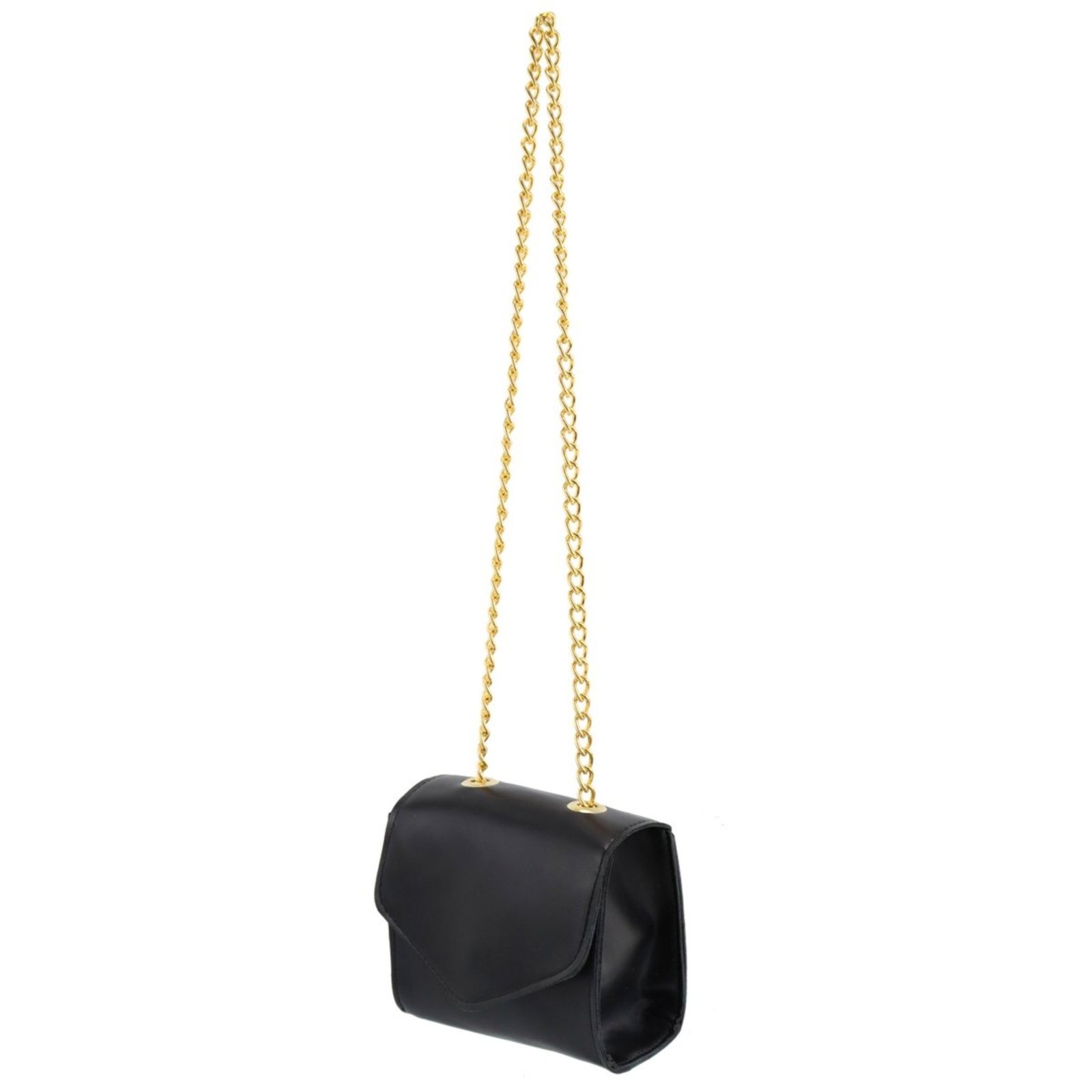 Vista 3 Bolsa Feminina Pequena Lavini Metalizada de Alça Corrente Preta Lavini Shoes preto Lavini Shoes preto