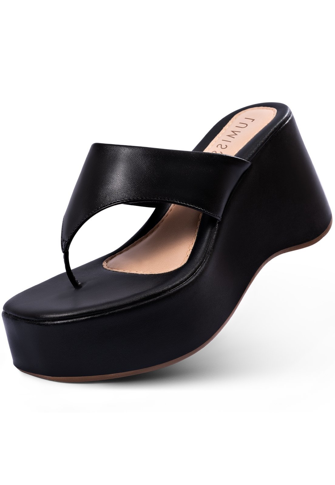 Tamanco Feminino Plataforma Lumiss Sandália De Dedo Meia Pata Anabela Preto