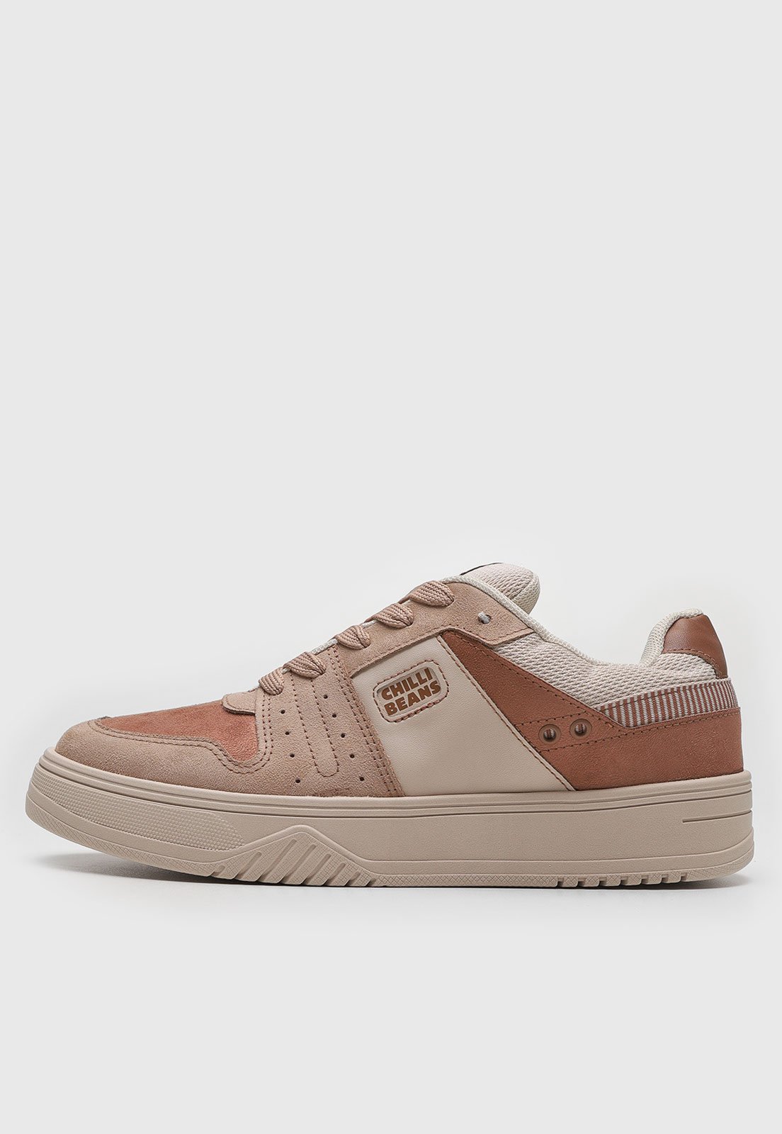 Tênis Masculino Chilli Beans Casual Tons Terrosos Bege e Nude