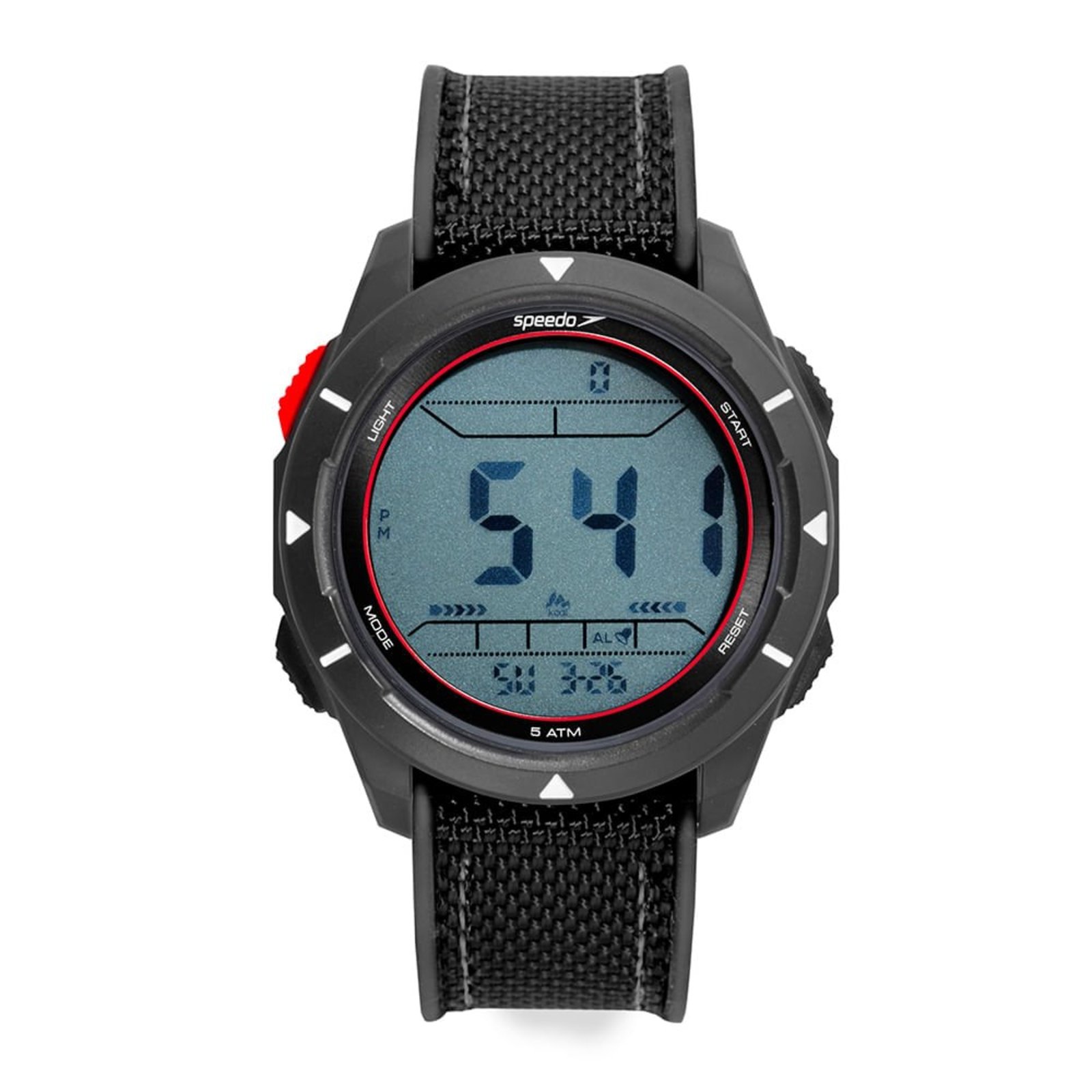 Relógio Masculino Speedo Pedômetro Preto Detalhes Vermelhos Speedo